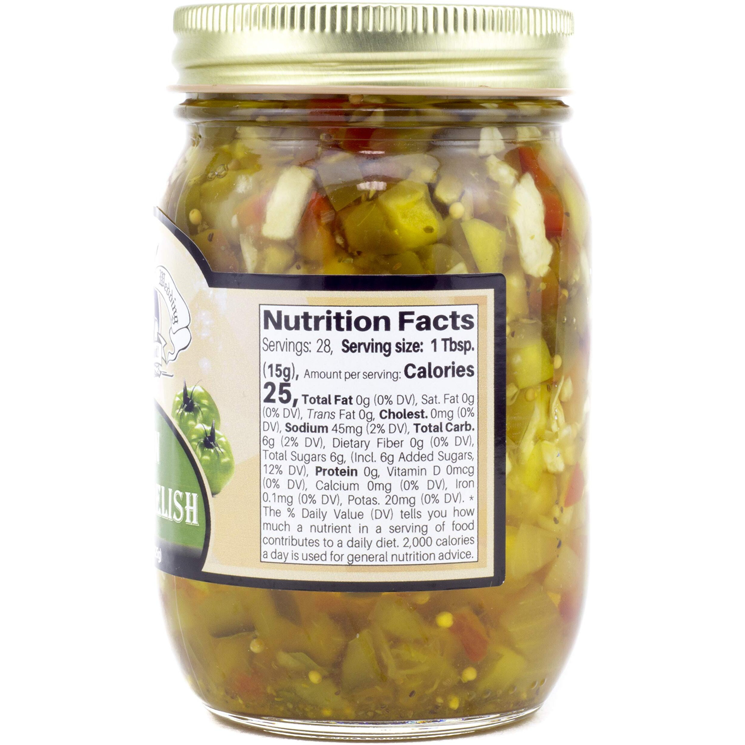 Amish Wedding All-Natural Green Tomato Relish 15 Ounces (Pack Of 2)
