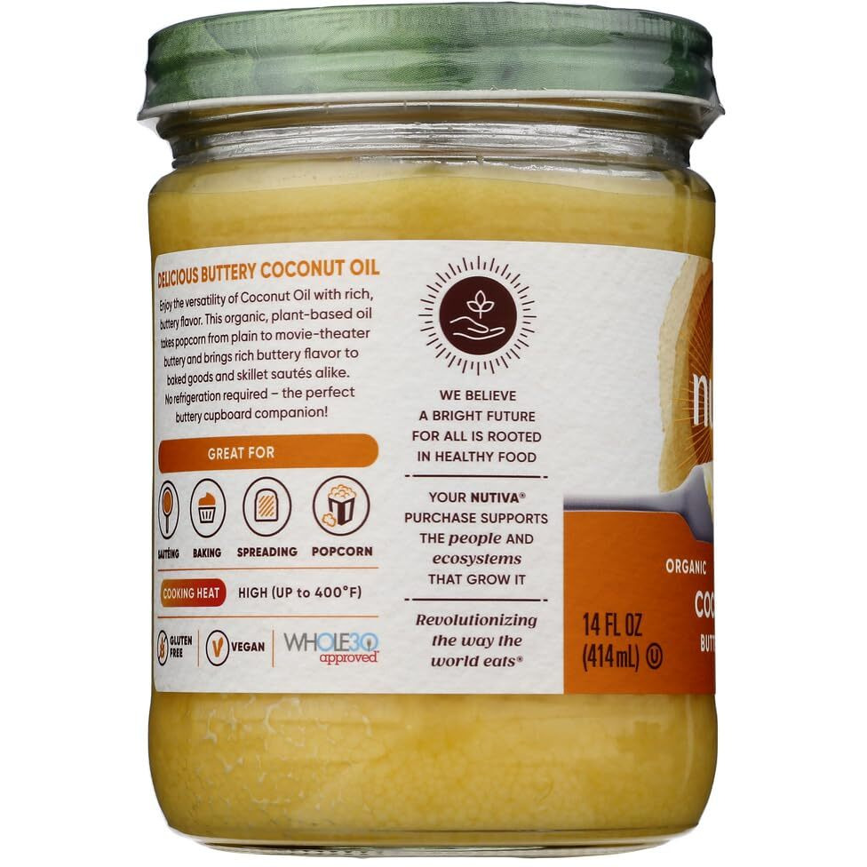 Nutiva, Organic Coconut Oil, Buttery Flavor, 14 Fl Oz Pack Of 2