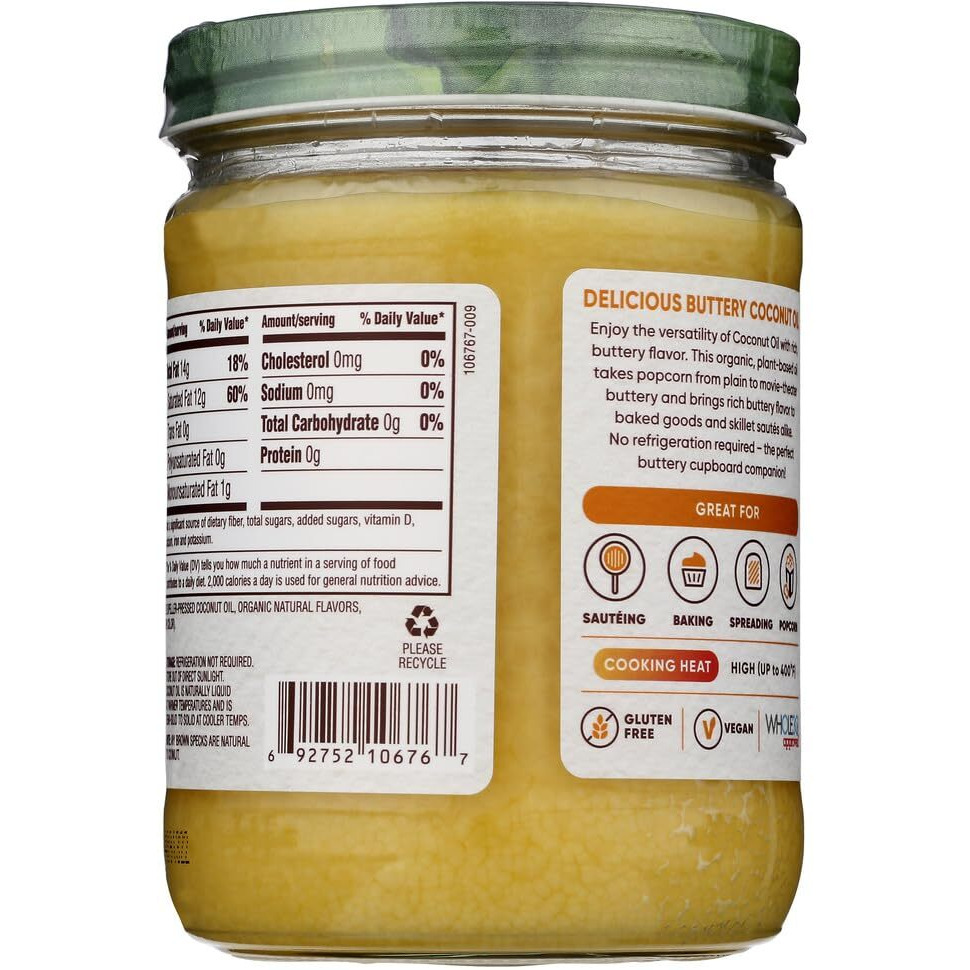 Nutiva, Organic Coconut Oil, Buttery Flavor, 14 Fl Oz Pack Of 2