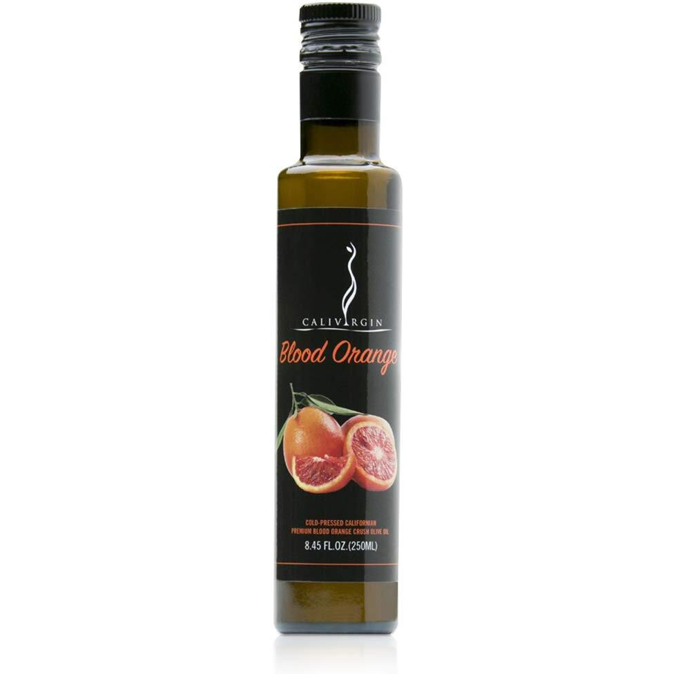 Calivirgin Blood Orange Olive Oil - Blood Orange Infused Extra Virgin Olive Oil - Cold Pressed Olive Oil - Blood Orange Flavored Olive Oil - No Preservatives, Organically Grown Olives - 250Ml