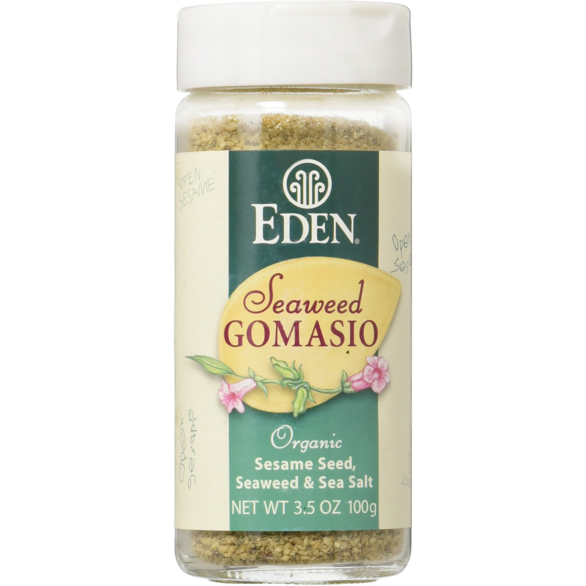 Organic Seaweed Gomasio - Sesame Seeds Seaweed & Sea Salt 3.5 Ounce (100 Grams) Jar