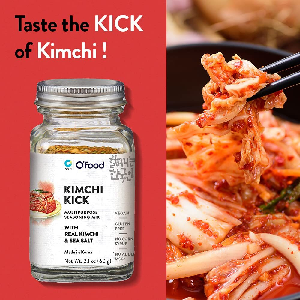 C O'Food Kimchi Kick, Korean Kimchi Flakes Powder Seasoning Mix, Vegan, Gluten Free, No Corn Syrup, Multipurpose, No Added Msg, 2.2Oz (65G) (Kimchi, Pack Of 1)