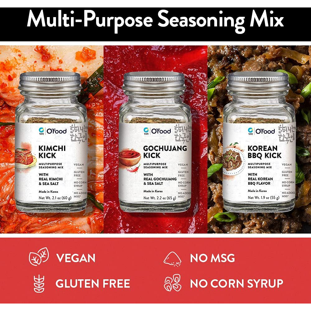 C O'Food Kimchi Kick, Korean Kimchi Flakes Powder Seasoning Mix, Vegan, Gluten Free, No Corn Syrup, Multipurpose, No Added Msg, 2.2Oz (65G) (Kimchi, Pack Of 1)