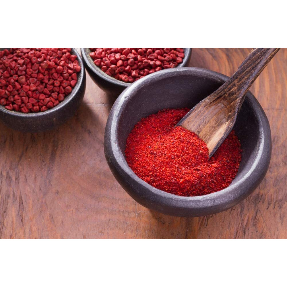 Achiote Powder - Ground Annatto Seeds 8Oz Great For Adding Color And Mild Flavor In Soup, Stews, Meats And Mexican Recipes