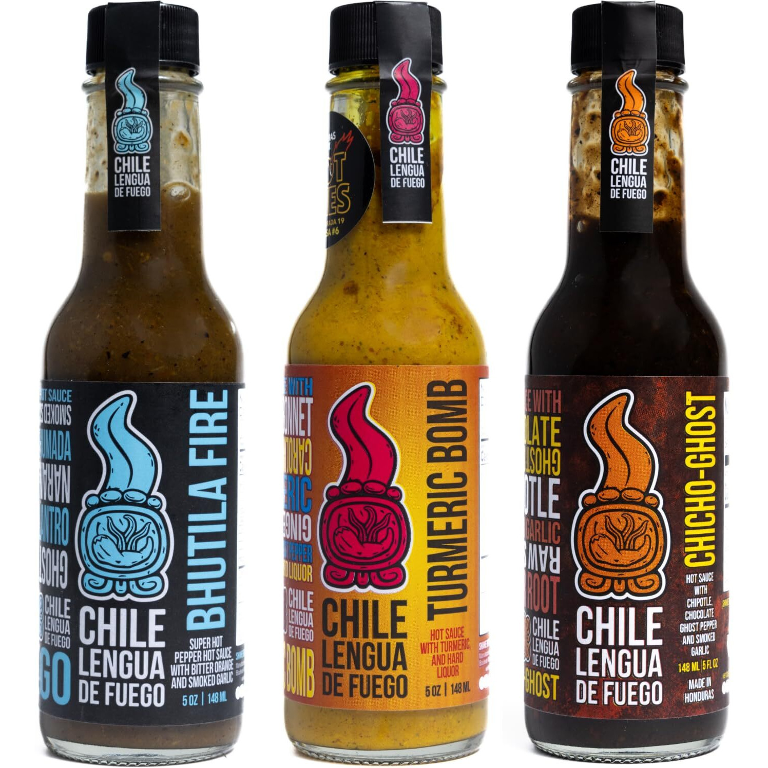Spicy Trio Celebrity Variety Pack - Bhutila, Turmeric, Chicho Ghost - 3-Pack As Seen On Hot Ones