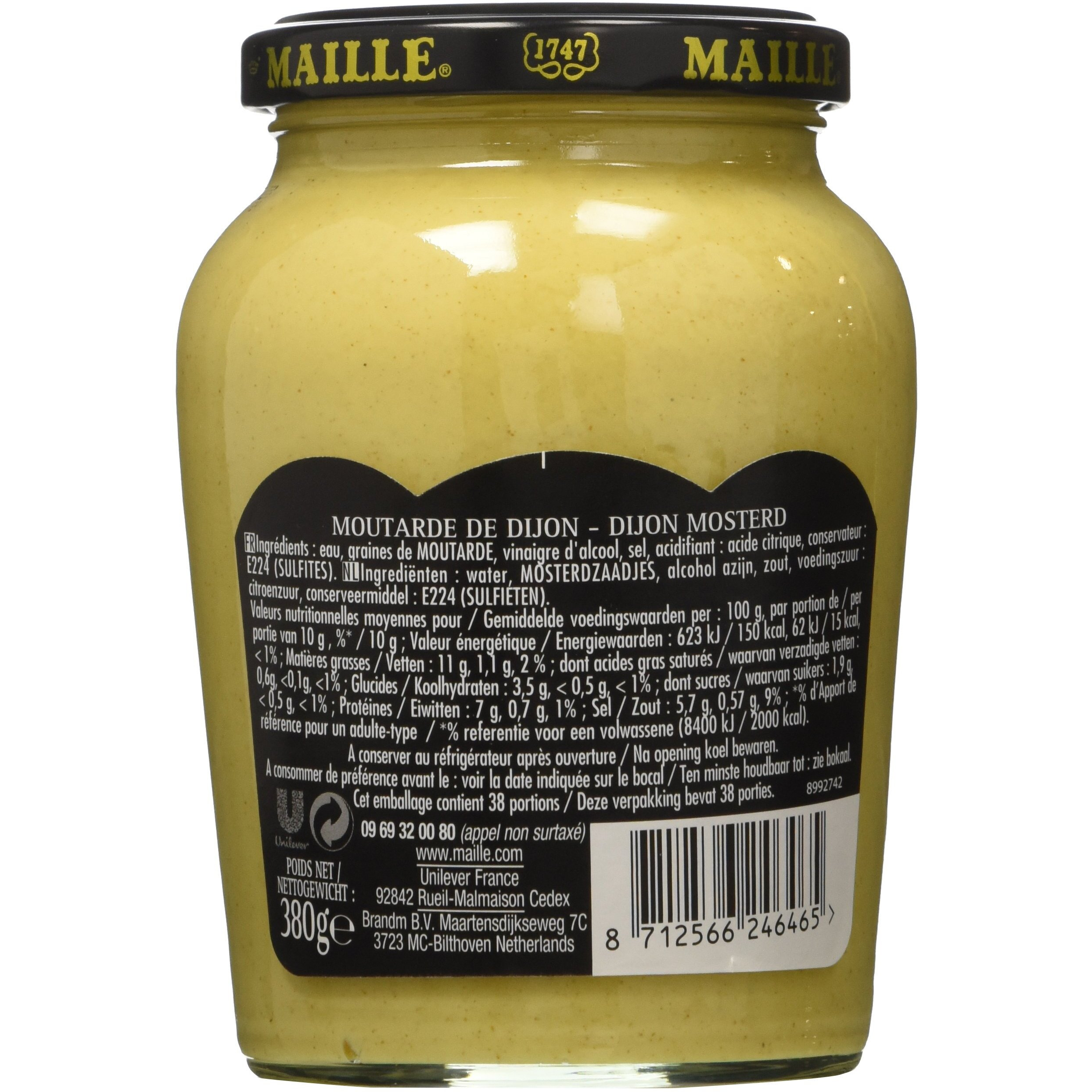 Maille Dijon Mustard Jar, 13.4 Oz