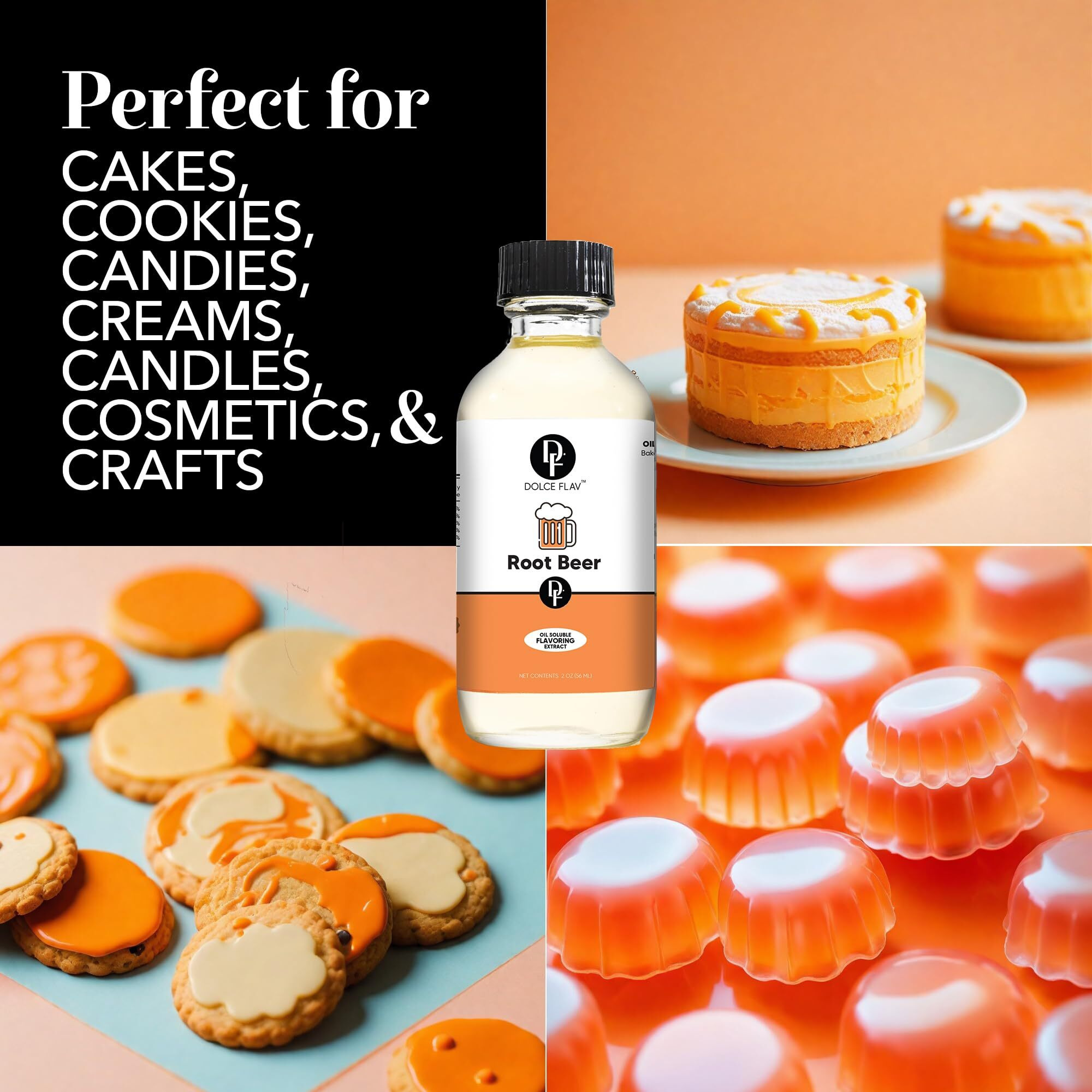 Dolce Flav Root Beer Extract - 2 Ounce Oil-Soluble Multipurpose Flavoring Ideal For Candy Making, Baking, Lip Balm, And Ice Cream - Perfect Kitchen Gift For Holidays