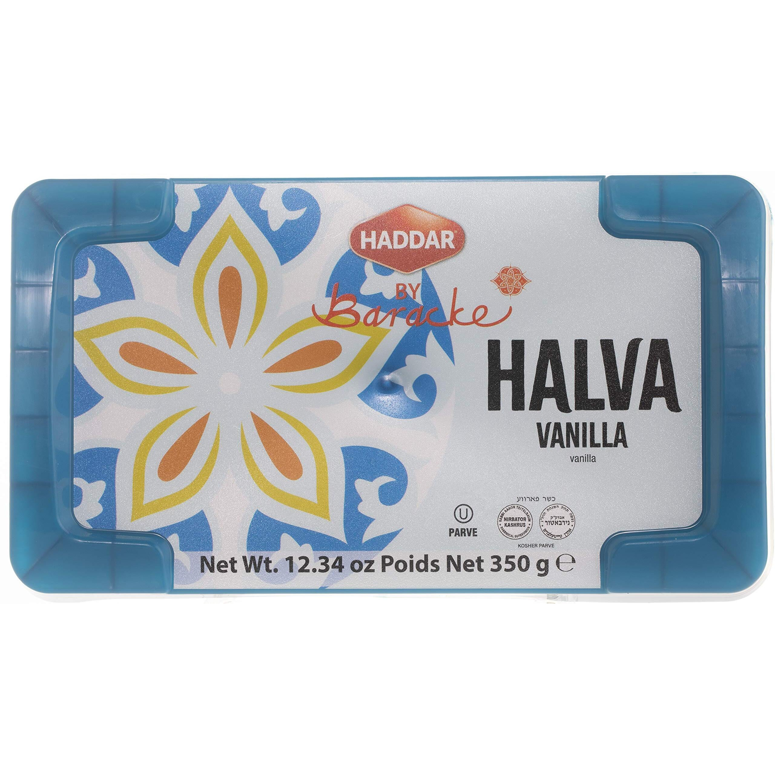 Haddar By Baracke Premium Quality Vanilla Halva 12.34Oz | Fine Sesame Seed Paste Dessert Made With Tahini, Gluten Free, Vegan, Kosher