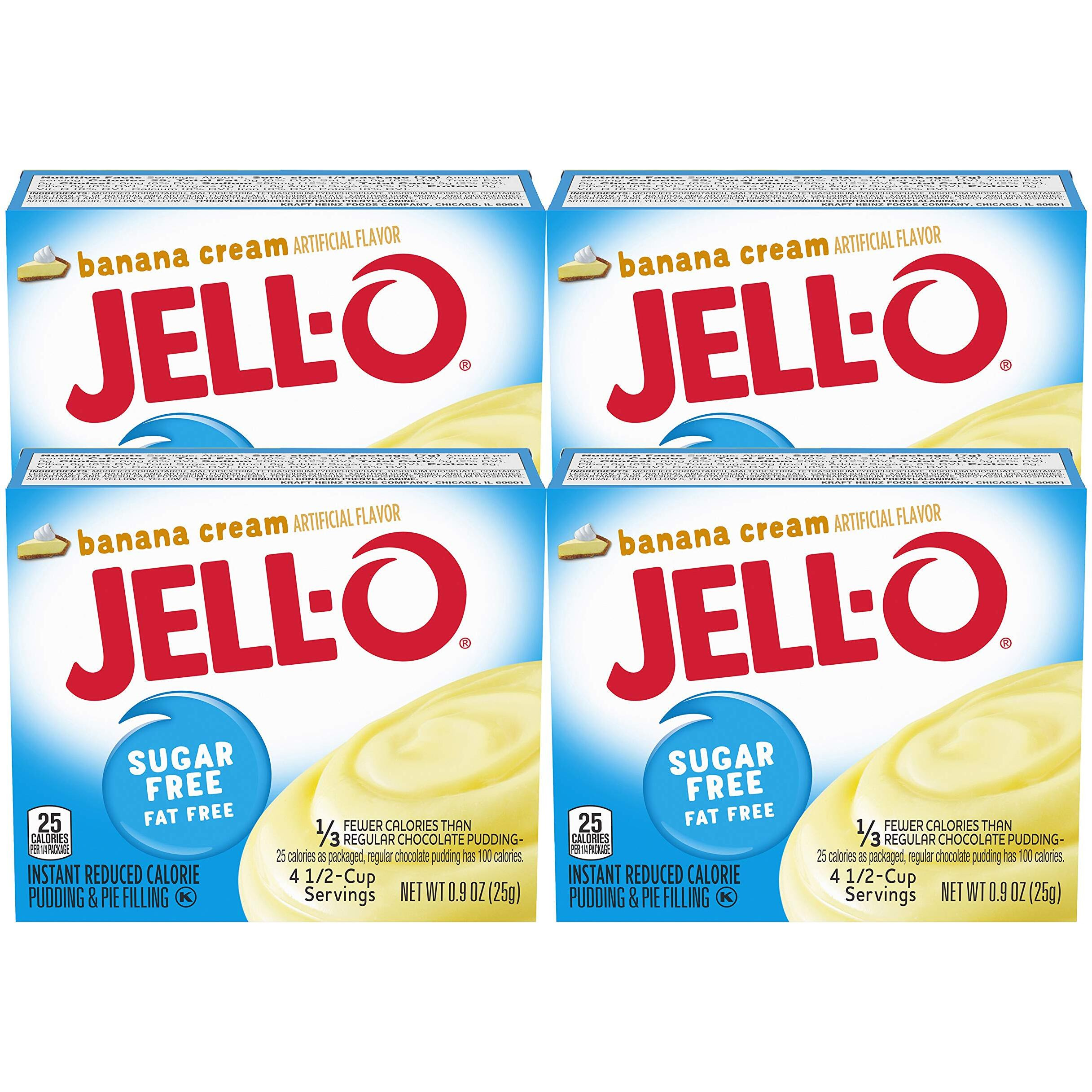 Jell-O Banana Cream Sugar Free Pudding & Pie Filling (4-Pack)