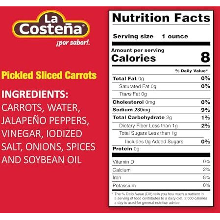 La Costea Sliced Pickled Carrots, 14.1 Ounce Can (Pack Of 6)