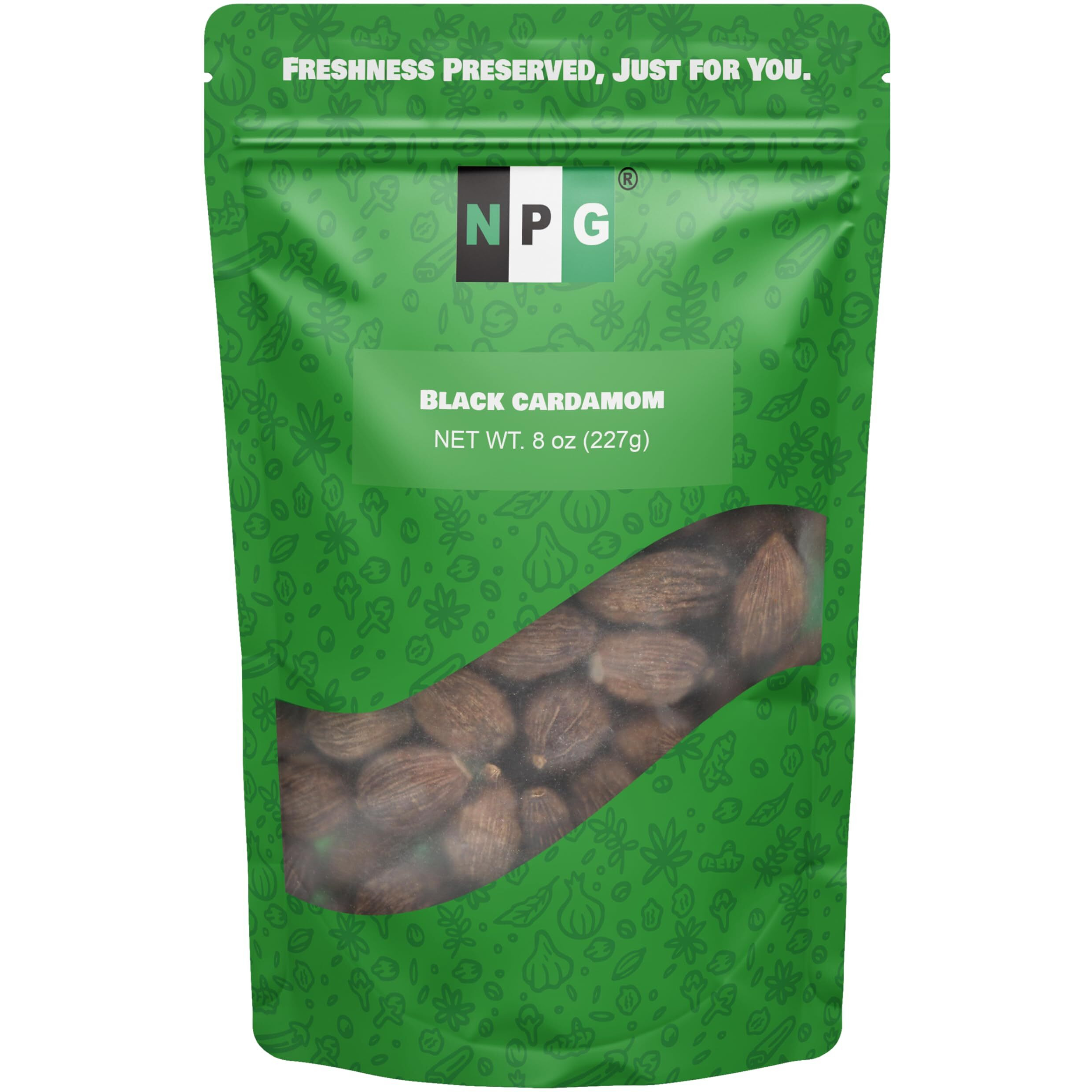 Npg Premium Black Cardamom Pods Whole (Tsao Ko/Cao Guo) 8 Ounces, Plump, Large, And Firm Brown Cardamom Seed Pods, All Natural Non-Gmo Spice With Strong Aromatic Flavor