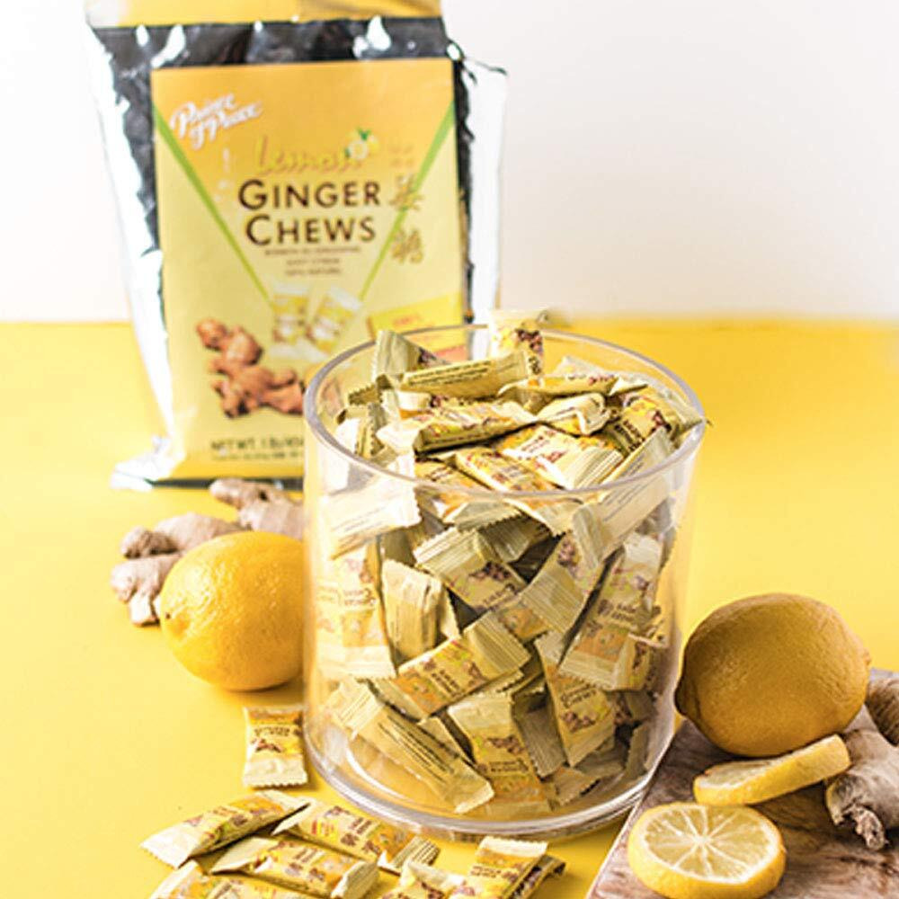 Prince Of Peace Ginger Chews With Lemon, 1 Lb. - Candied Ginger - Lemon Candy - Lemon Ginger Chews - Natural Candy - 2 Pack
