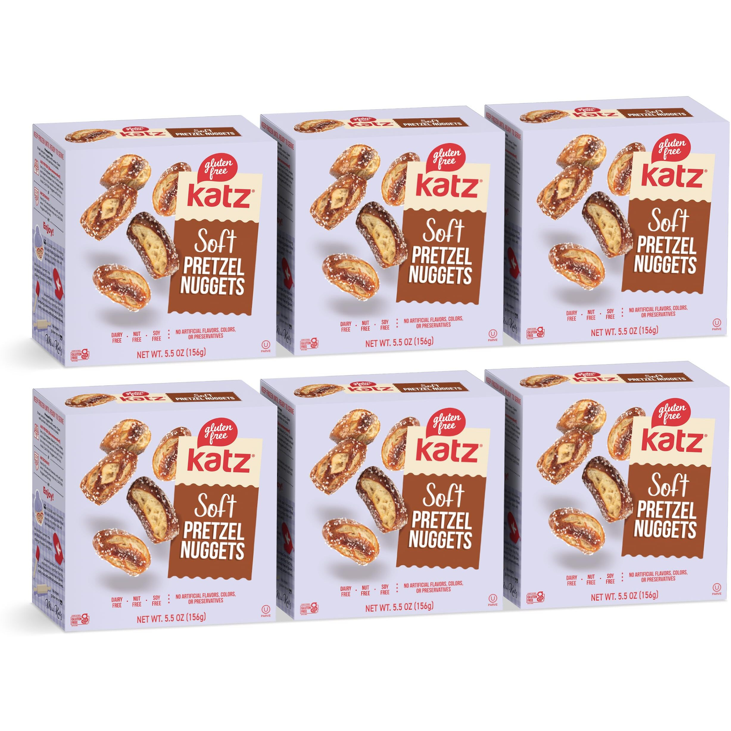 Katz Gluten Free Salted Soft Pretzel Nuggets. Gluten Free Snacks For Adults And Kids. Soy Free, Nut Free, Dairy Free, Kosher. 5.5 Oz (Pack Of 6)