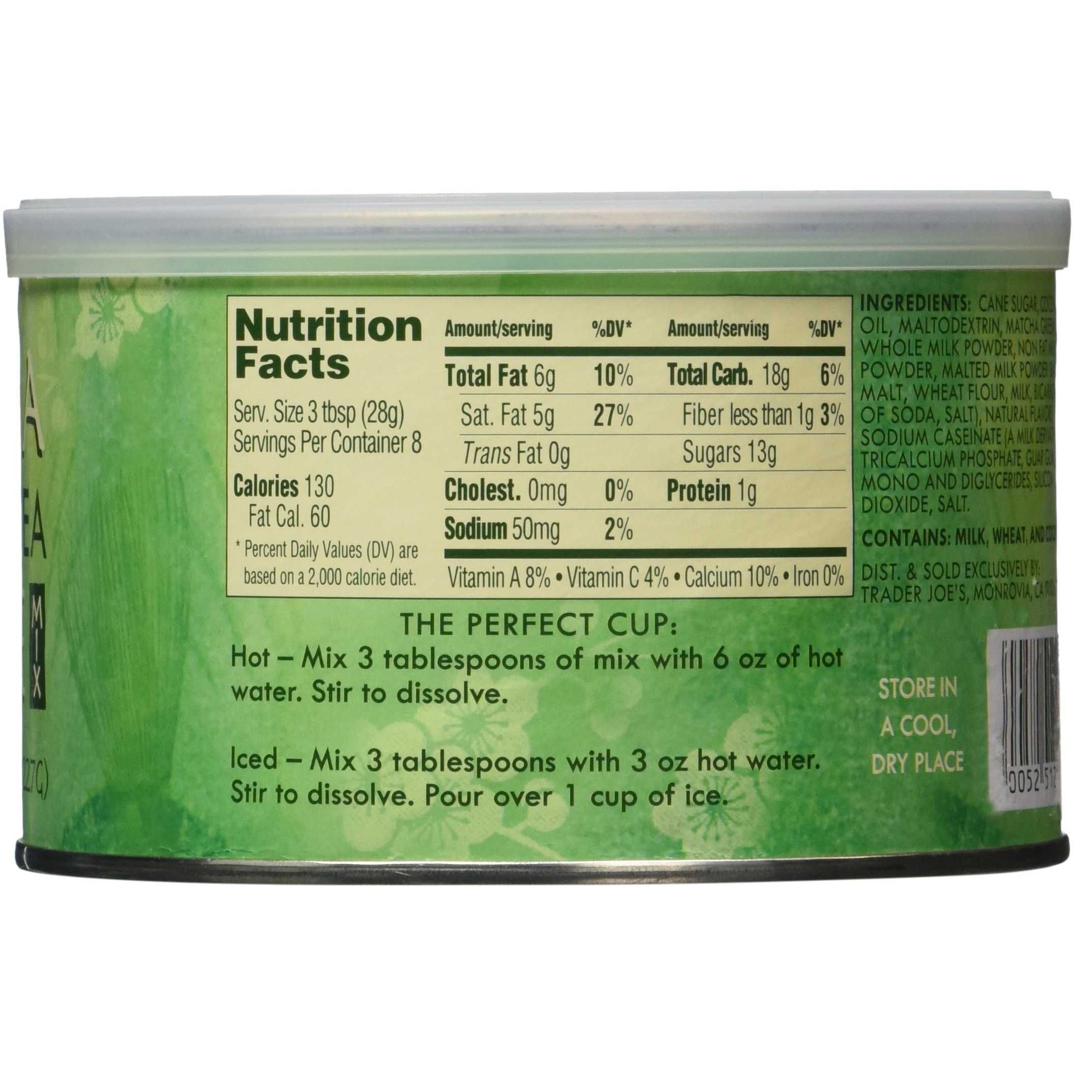 Trader Joe's Matcha Green Tea Latte 8 Oz, 2 Pack