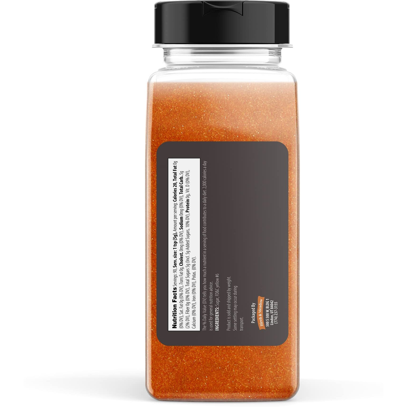 Birch & Meadow Orange Sanding Sugar, 1.1 Lb. Colorful Sugar Crystals For Festive Holiday Baking