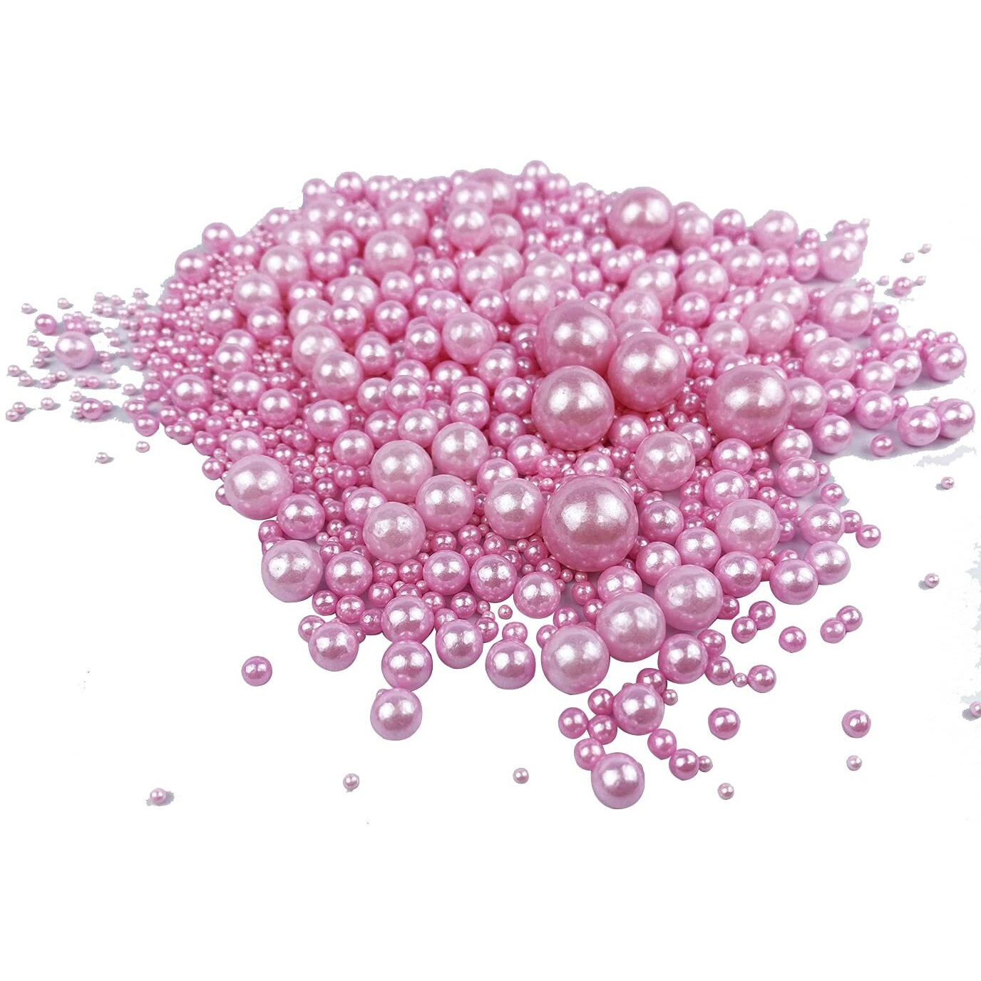 Edible Pearl Sugar Sprinkles Pink Candy 120G/ 4.2Oz Baking Edible Cake Decorations Cupcake Toppers Cookie Decorating Ice Cream Toppings Celebrations Shaker Jar Wedding Shower Party Chirstmas Supplies