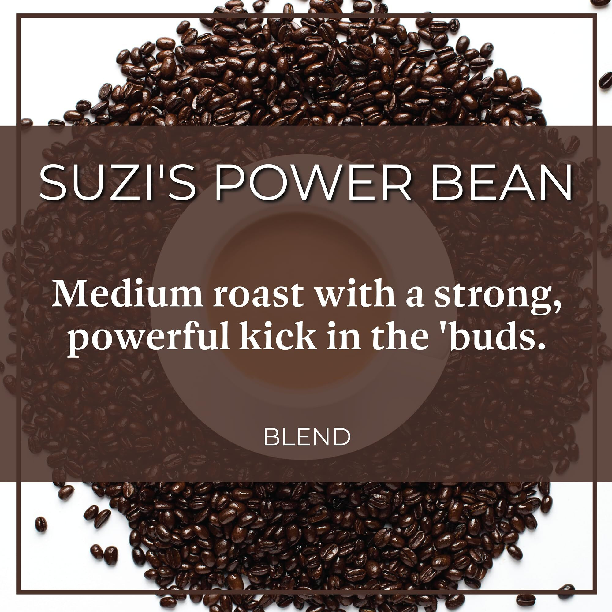 The Bean Organic Coffee Company Suzi's Power Bean, Dark Roast, Ground Coffee, 16-Ounce Bag, Caf   Molido Tostado Org  Nico