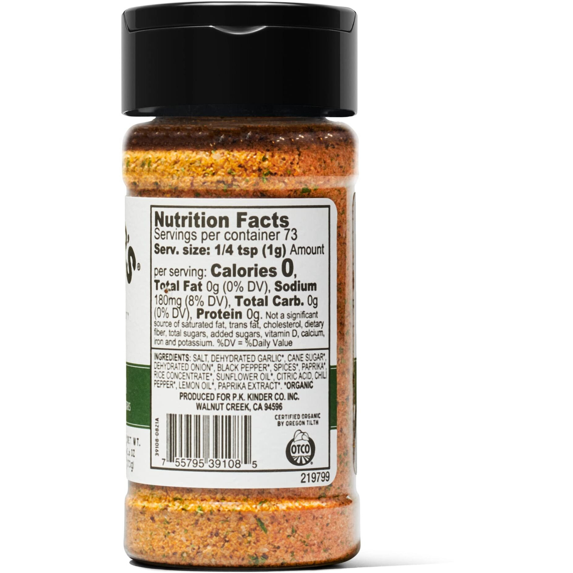 Kinder's Organic Santa Maria Rub (Cracked Pepper And Herbs), Premium Quality Seasoning, Msg Free And Usda Certified Organic, 2.6Oz