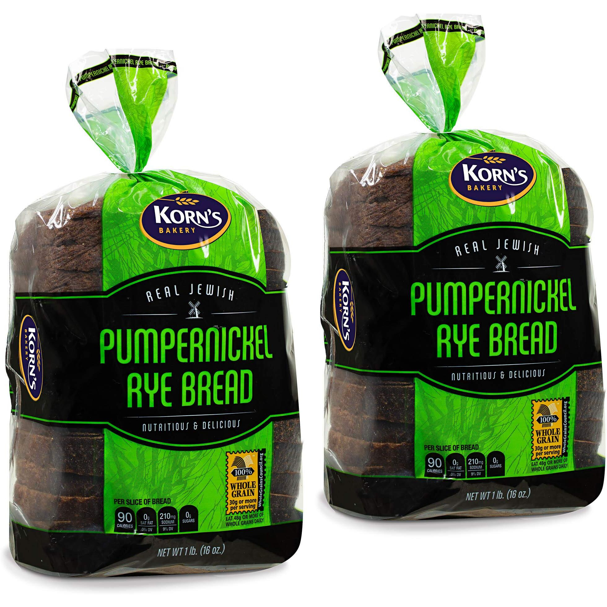 Pumpernickel Bread -2 Pack-16 Oz Per Loaf | Delicious Sandwich Bread | Kosher Bread | Fresh Bread | Dairy & Nut Free | Sterns Bakery