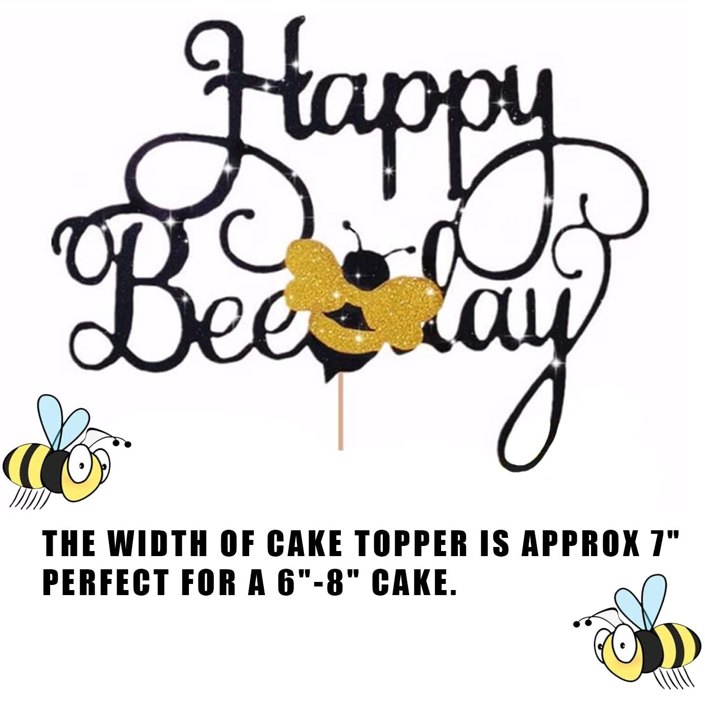 Laventy Happy Bee Day Cake Topper Bumble Bee Cake Topper Bumble Bee Themed Party Happy Supplies Bumble Bee Decoration