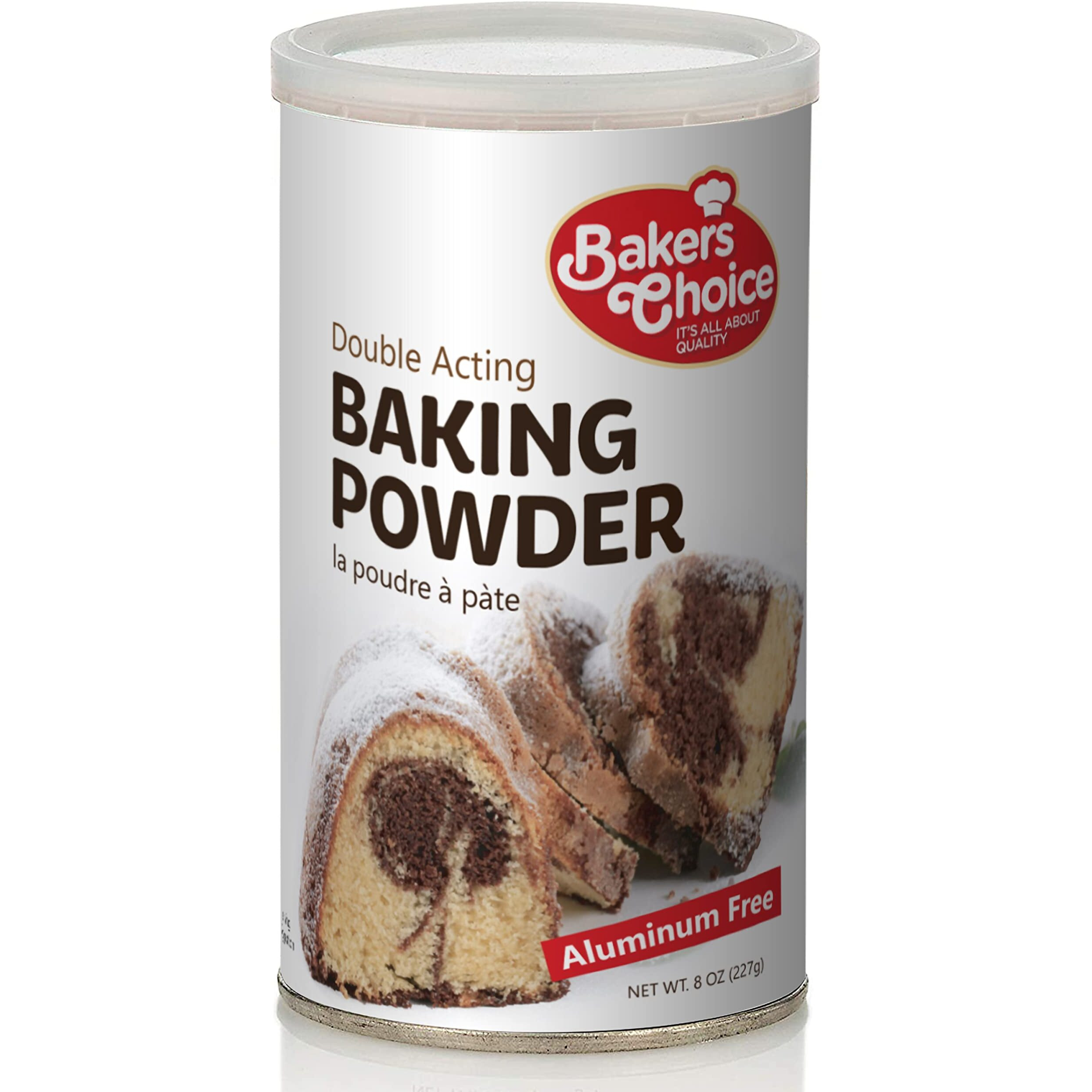Double Acting Baking Powder, 8 Oz. - Aluminum Free Baking Powder, Premium Grade, Vegan, Vegetarian, Kosher - By Bakers Choice
