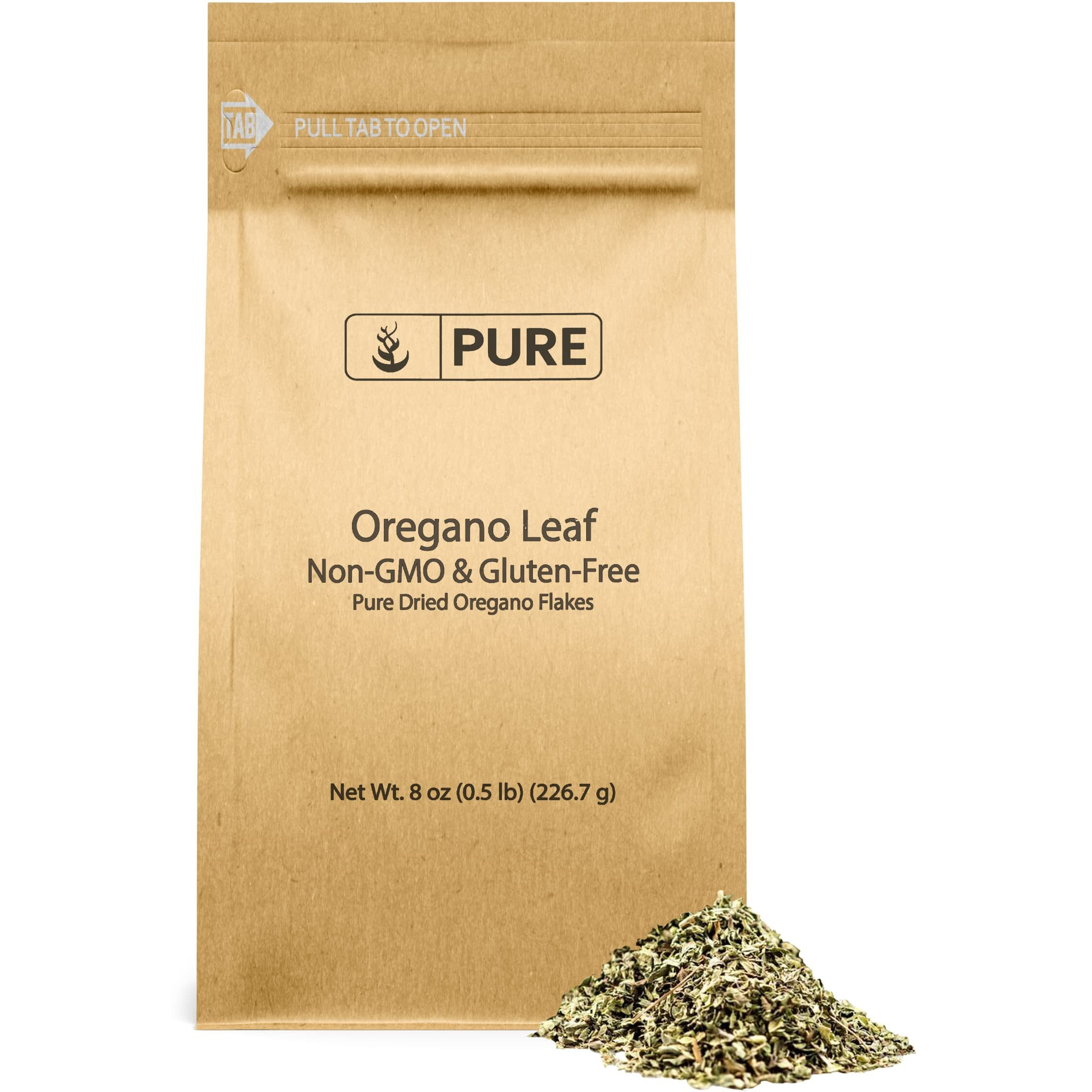 Pure Original Ingredients Dried Oregano Leaf Flakes (8 Oz) Pure & Natural, Gluten-Free, Eco-Friendly Packaging