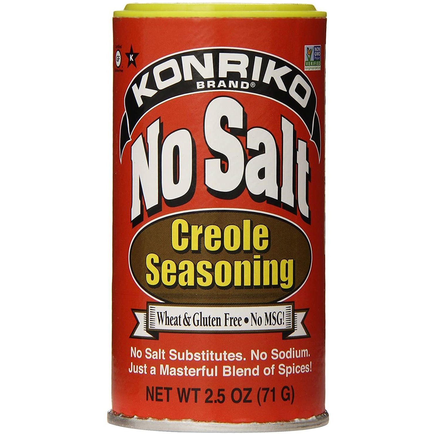 Konriko - No Salt Creole Seasoning 2.5 Oz - Wheat Free - Gluten Free - No Msg