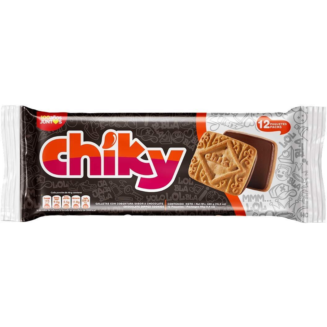 Pozuelo Chiky Chocolate Cookies | Crispy Vanilla Valentine's Day Cookies Filled With Chocolate Fudge | Delicious Creamy Flavors From Costa Rica | 16.9 Oz (Pack Of 3)