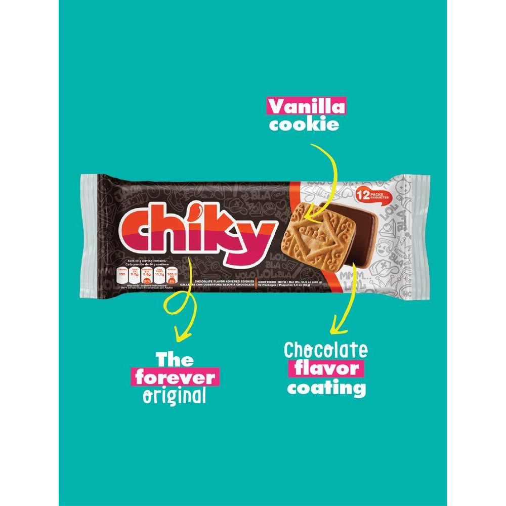 Pozuelo Chiky Chocolate Cookies | Crispy Vanilla Valentine's Day Cookies Filled With Chocolate Fudge | Delicious Creamy Flavors From Costa Rica | 16.9 Oz (Pack Of 3)