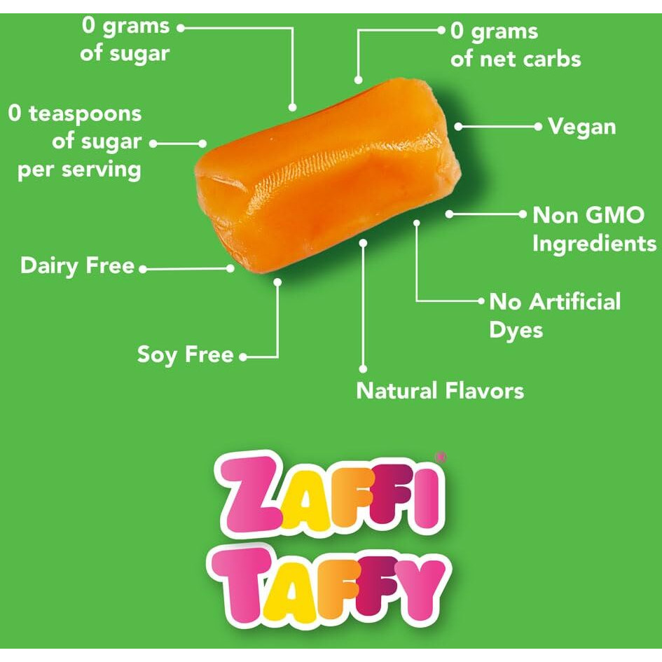 Zaffi Taffy Orange Cream - Indulge In The Creamy Citrus Flavor Of Orange Cream Zaffi Taffy, 5Oz Bag