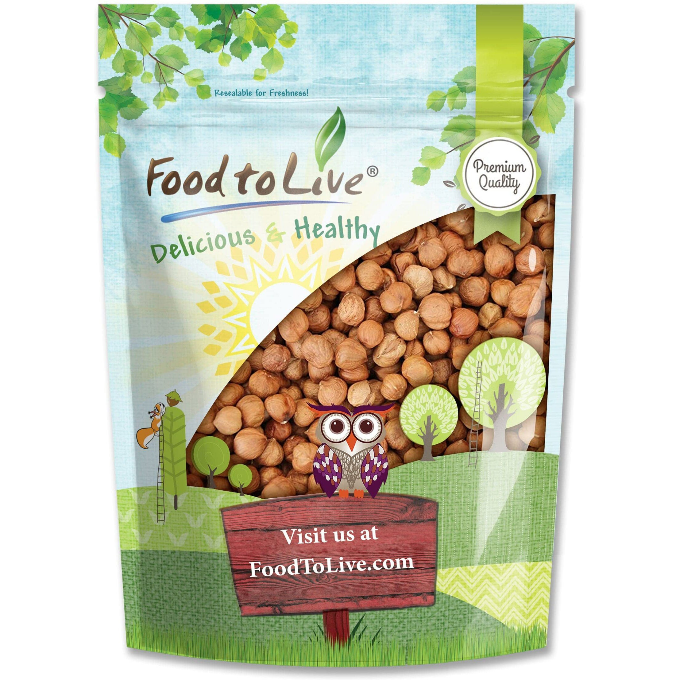 Food To Live - Raw Hazelnuts, 2 Pounds Filberts, Whole Nuts, No Shell, Unsalted, Kosher, Vegan, Bulk. Wholesome Snack. Rich In Vitamin E. Great For Baking, Trail Mixes, As A Topping.