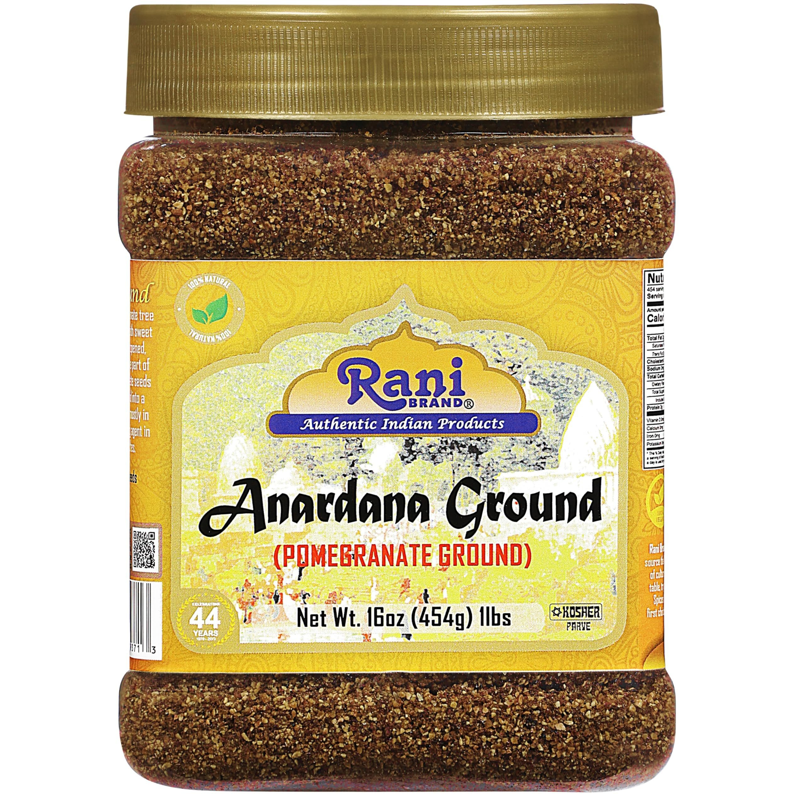 Rani Anardana (Pomegranate) Ground, Indian Spice 16Oz (1Lb) 454G Pet Jar ~ All Natural | No Color | Gluten Friendly | Vegan | Non-Gmo | Kosher | No Salt Or Fillers