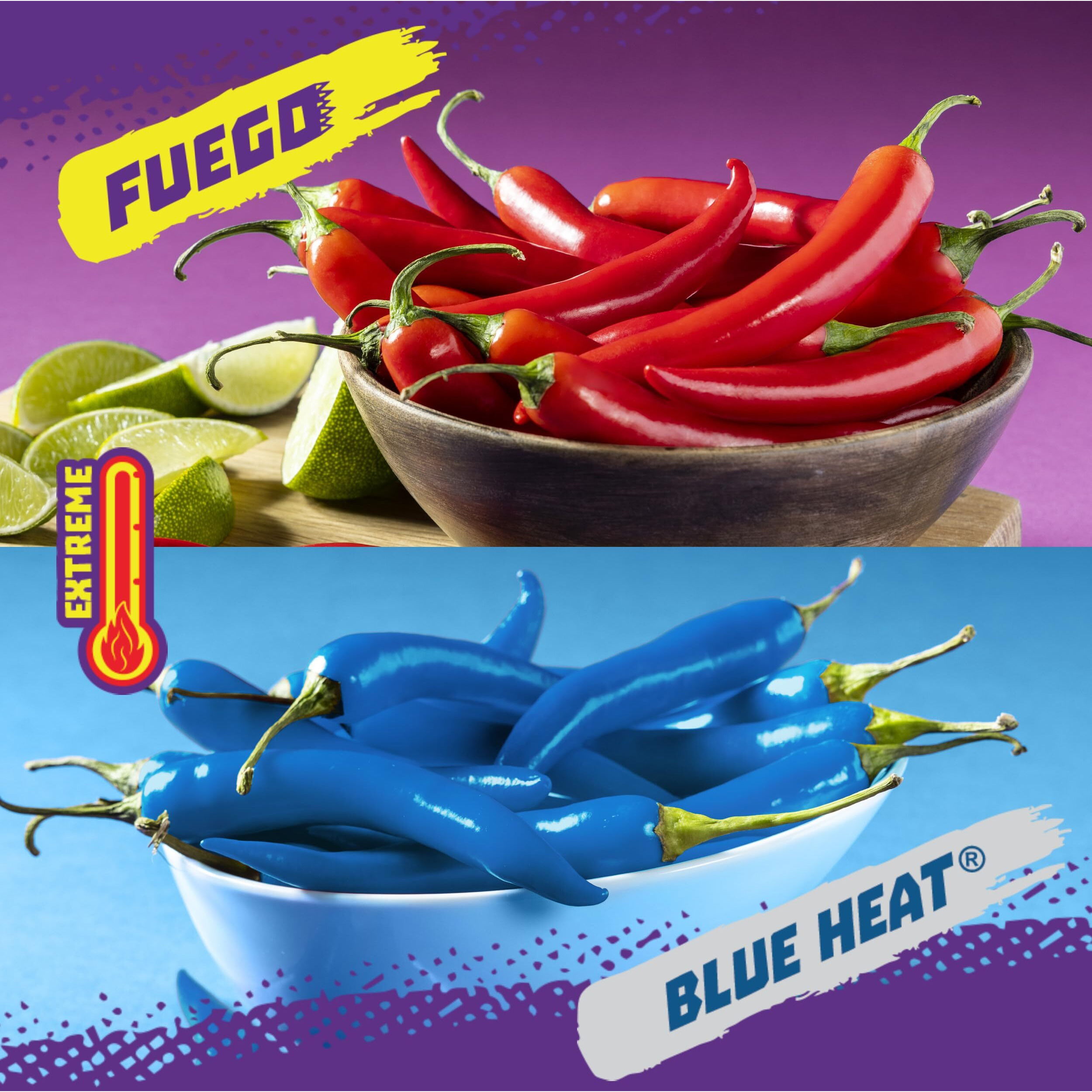 Takis 40 Pc / 1 Oz Variety Pack, Assorted Flavored Mixed Rolled Tortilla Chips - (20) Fuego 1 Oz, (20) Blue Heat 1 Oz