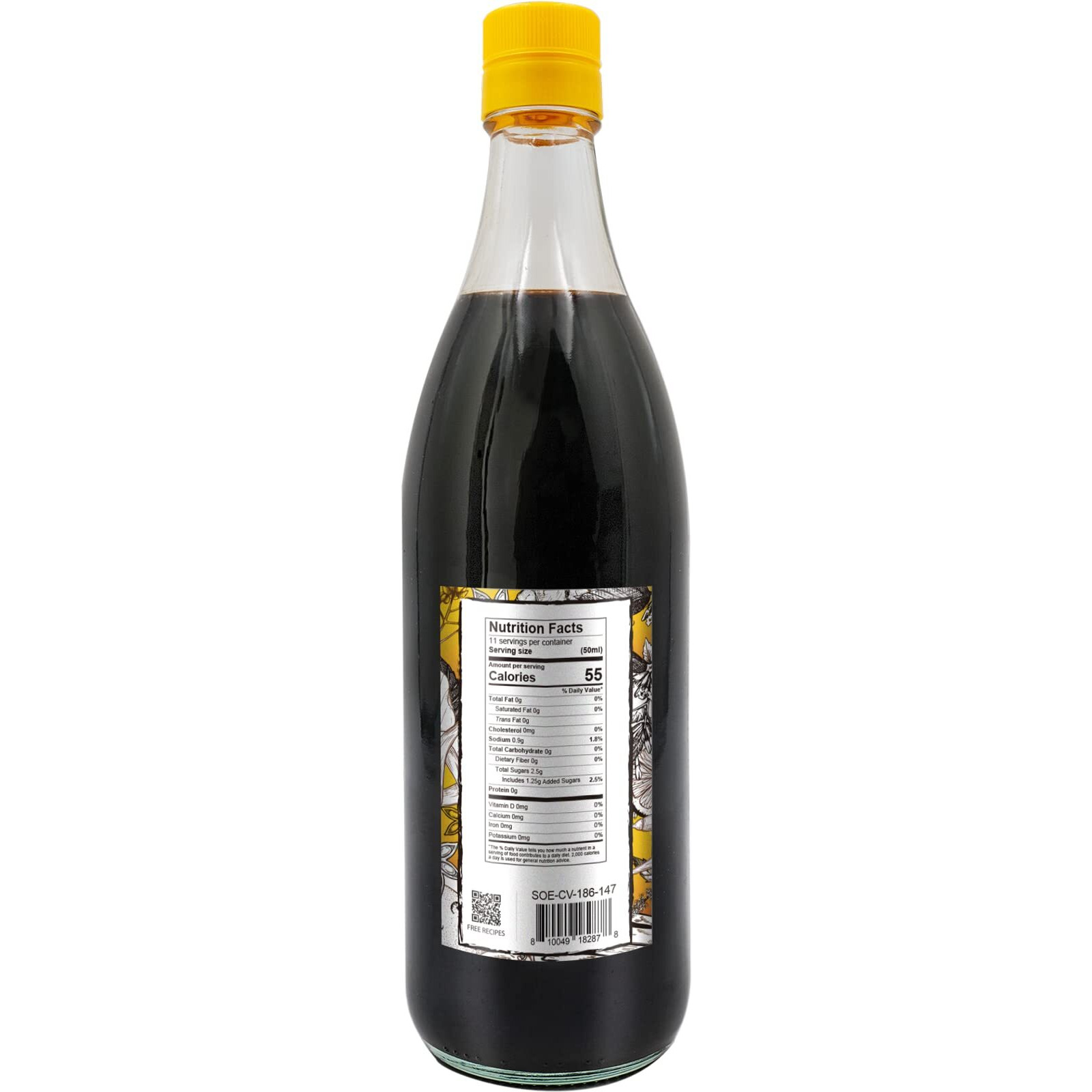 Soeos Chinkiang Vinegar, 18.6 Fl Oz (550Ml), Chinese Black , Traditional , Organic , Zhenjiang Xiangcu, Black Rice Vinegar | Condiment For Cooking Noodles, Braised Meat, Cold Appetizers