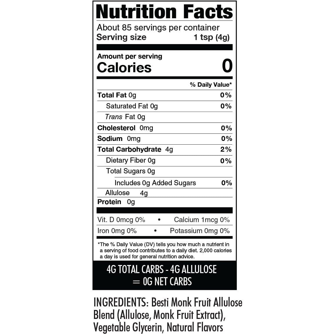 Wholesome Yum Besti Natural Brown Sugar Substitute - Keto Brown Monk Fruit Sweetener Blend With Allulose (No Erythritol) - Non Gmo, Zero Carb, Zero Calorie, Sugar Free, No Aftertaste (12 Oz)