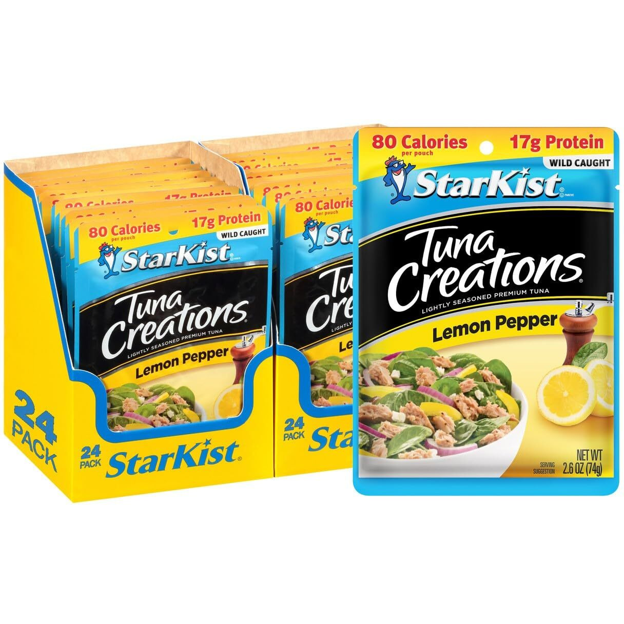 Starkist Tuna Creations, Lemon Pepper, Packaging May Vary, 2.6 Oz, Pack Of 24