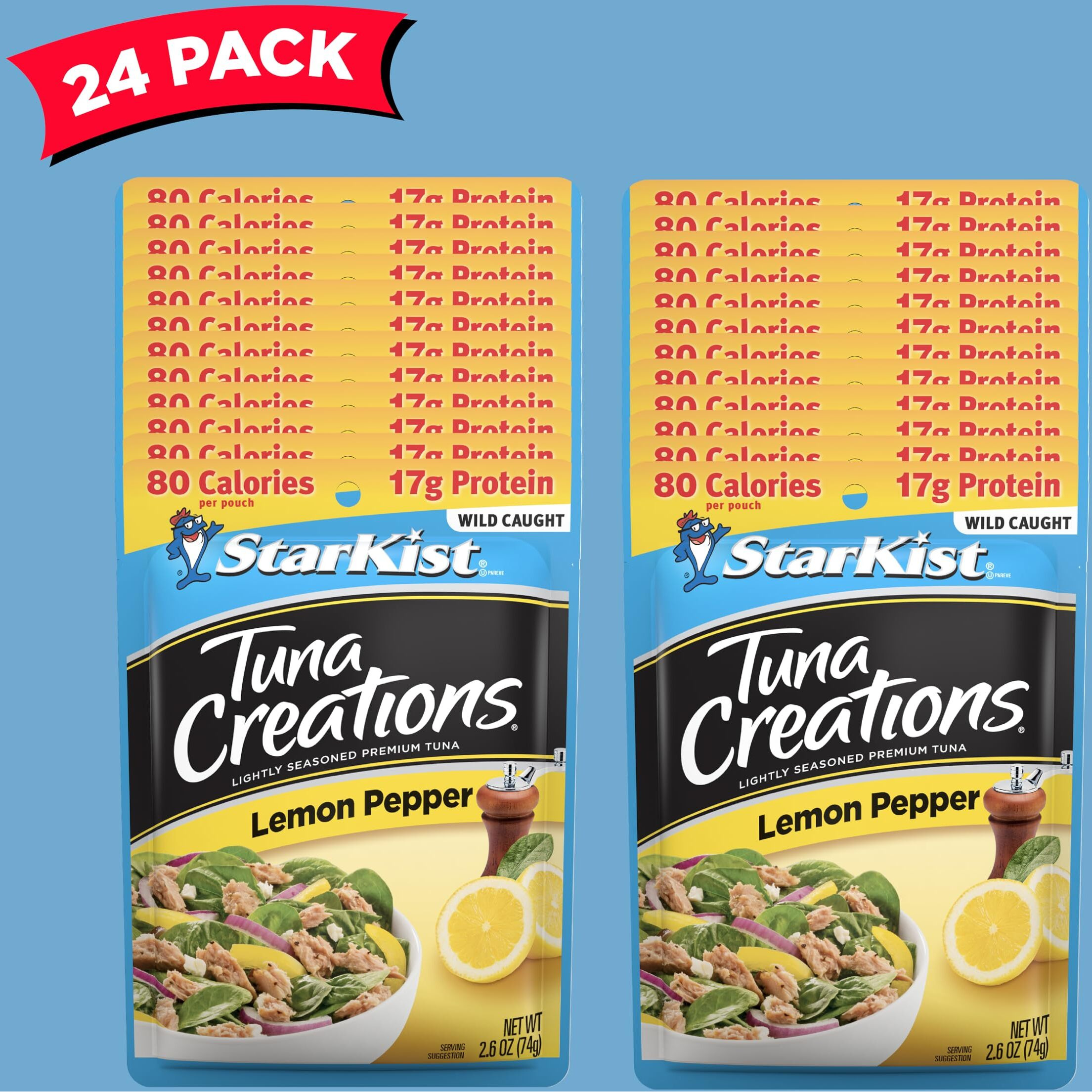 Starkist Tuna Creations, Lemon Pepper, Packaging May Vary, 2.6 Oz, Pack Of 24