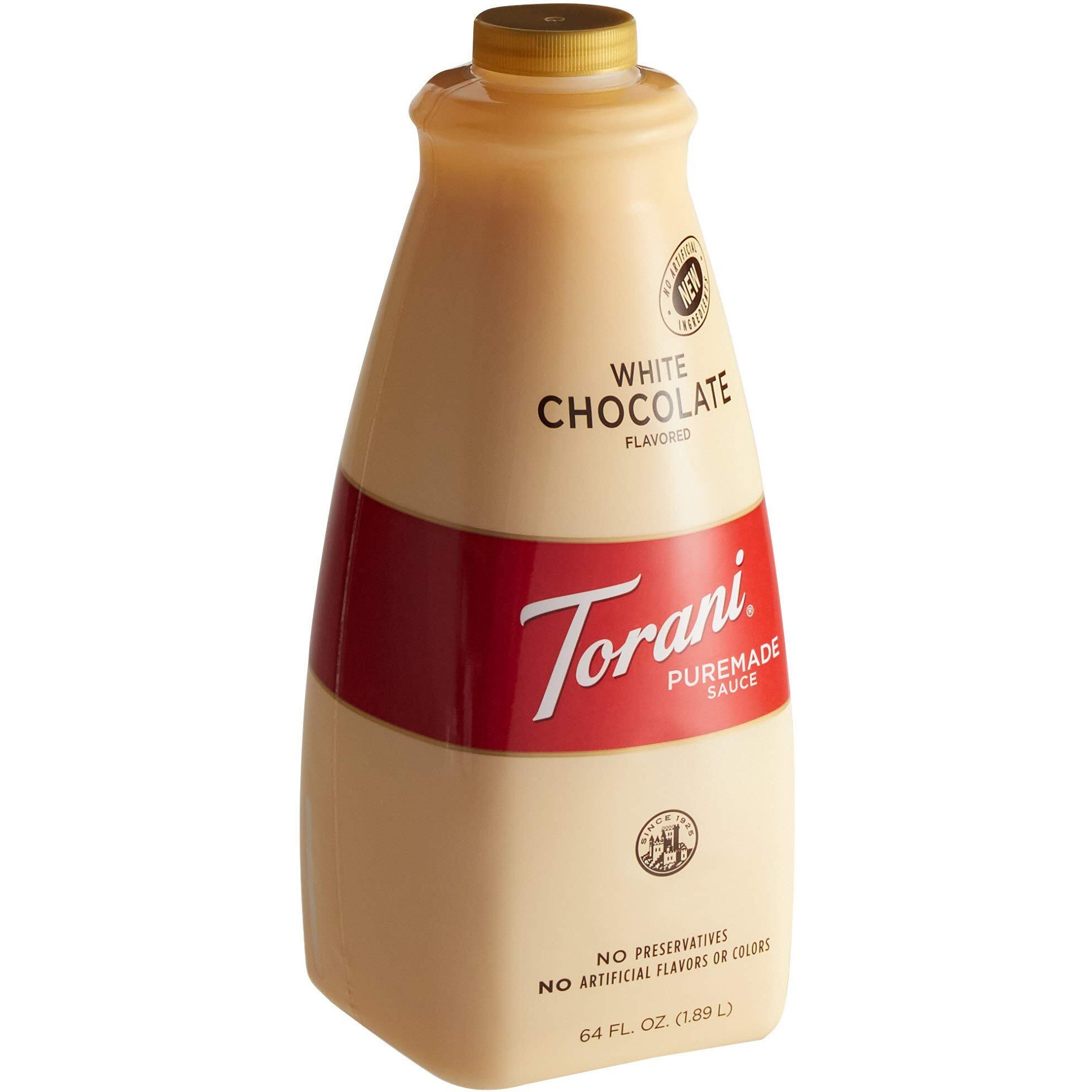 Torani Puremade Sauce, White Chocolate Flavor, Gmo Free & Gluten Free, 64 Fl. Oz. 1.89 L