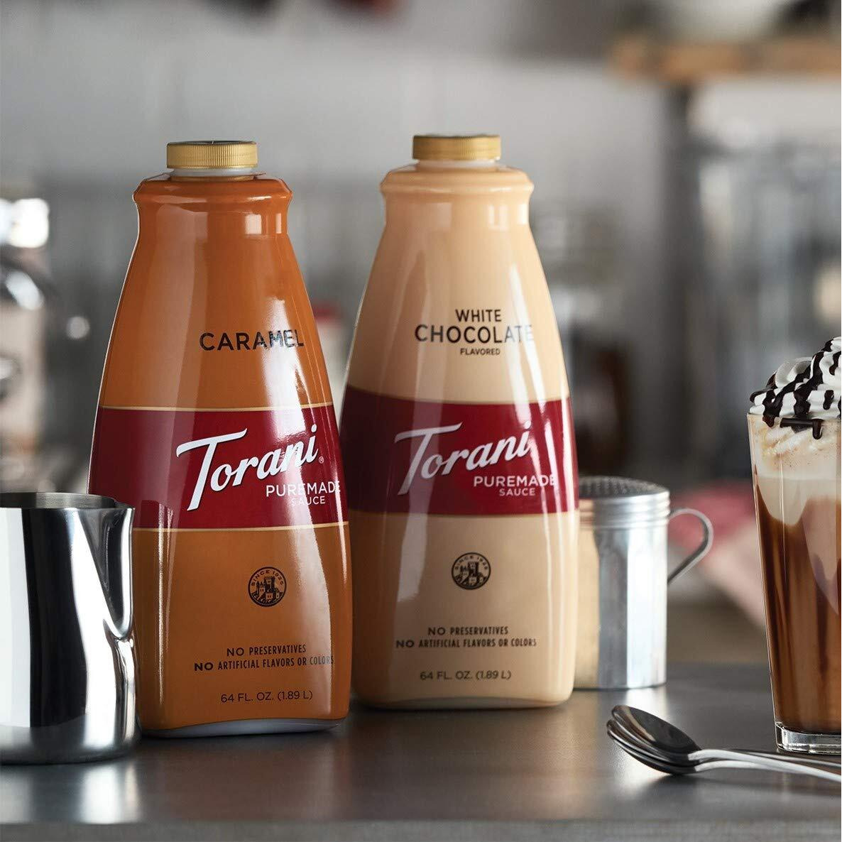 Torani Puremade Sauce, White Chocolate Flavor, Gmo Free & Gluten Free, 64 Fl. Oz. 1.89 L