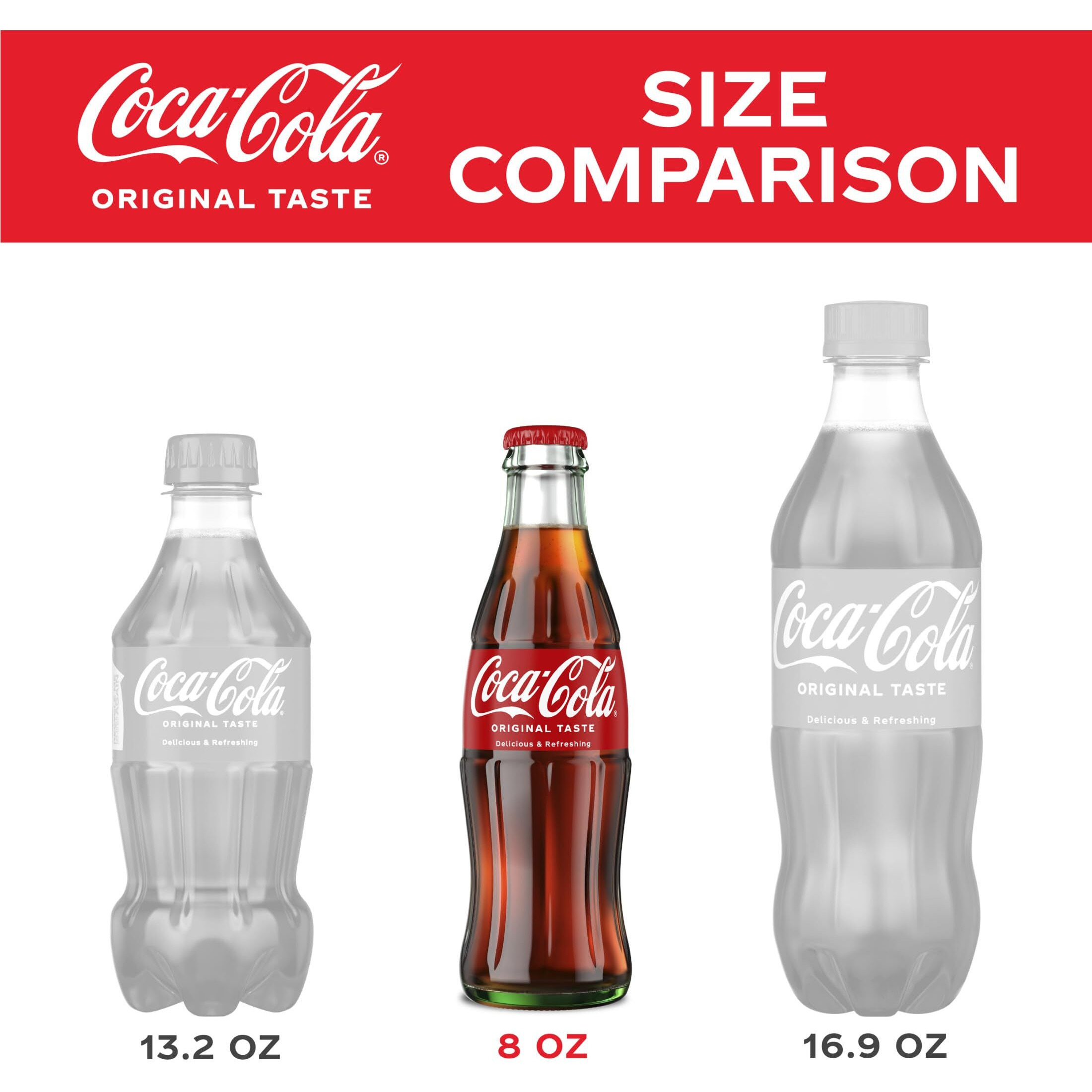 Coca-Cola Glass Bottle, 8 Fl Oz, 6 Pack