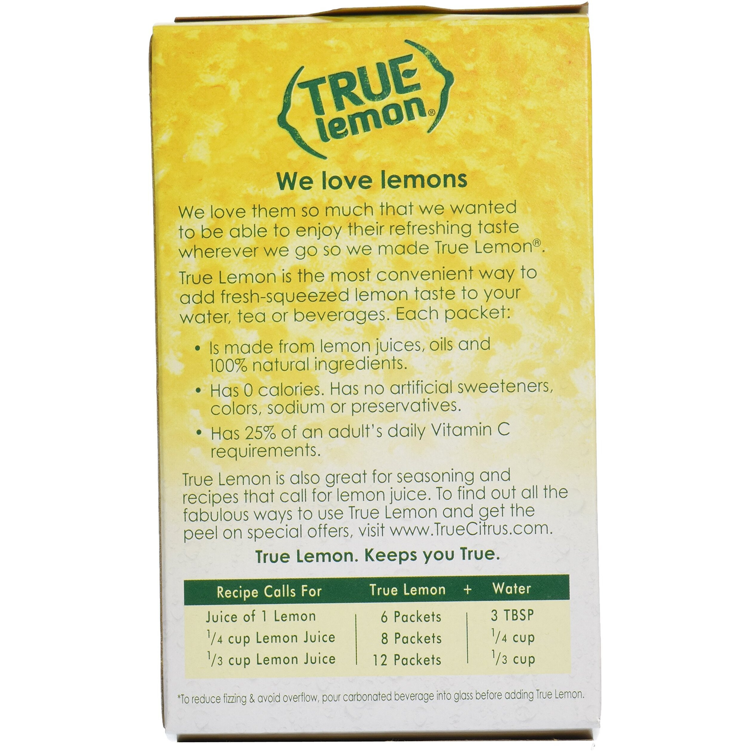 True Citrus - True Lemon Crystallized Lemon (2 Boxes Of 32  64 Packets)