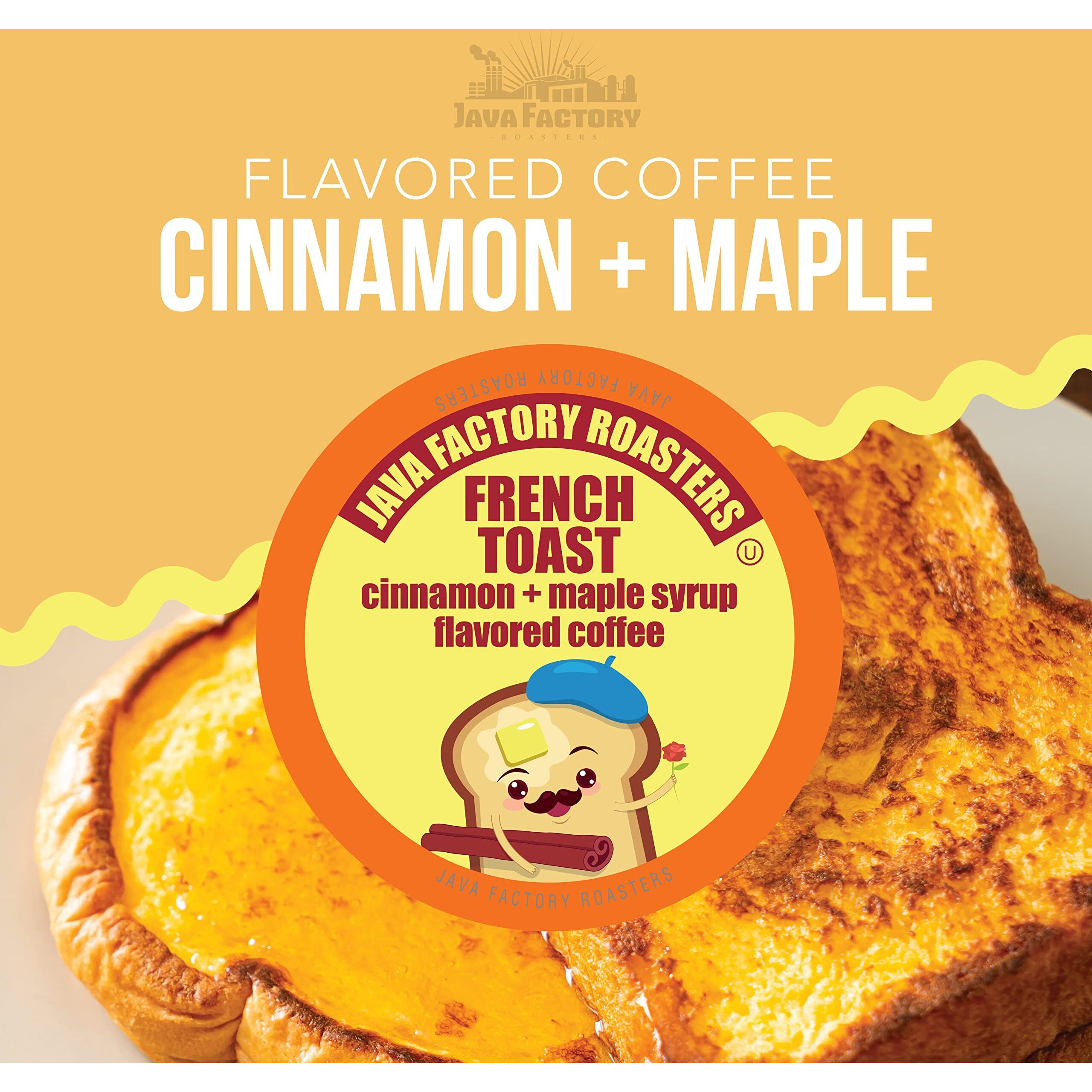 Java Factory Coffee Pods Cinnamon And Maple Flavored Coffee For Keurig K Cup Brewers, French Toast, 40 Count