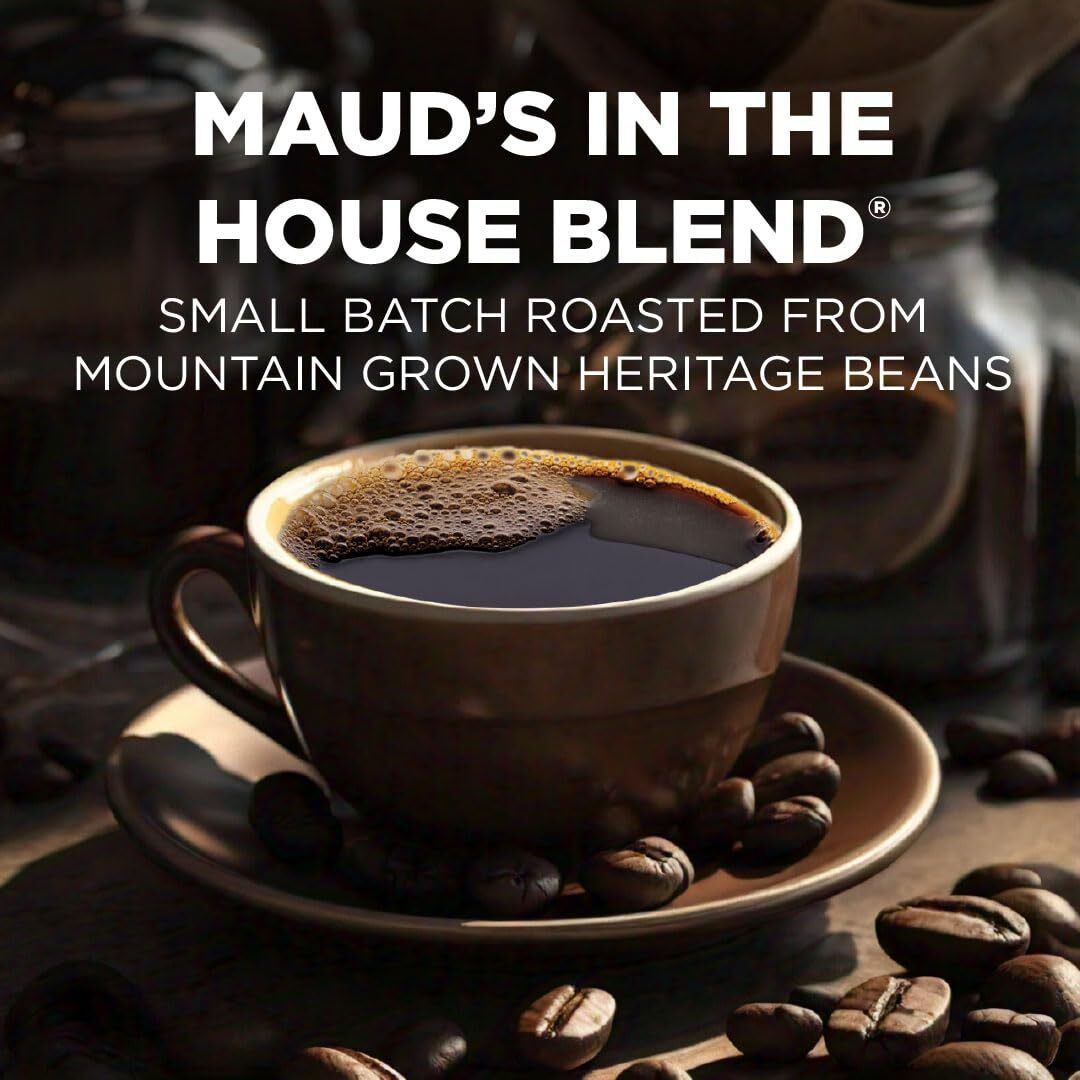 Maud's Medium Roast Coffee Pods, 100 Ct | In The House Blend | 100% Arabica Medium Roast Coffee | Solar Energy Produced Recyclable Pods Compatible With Keurig K Cups Maker