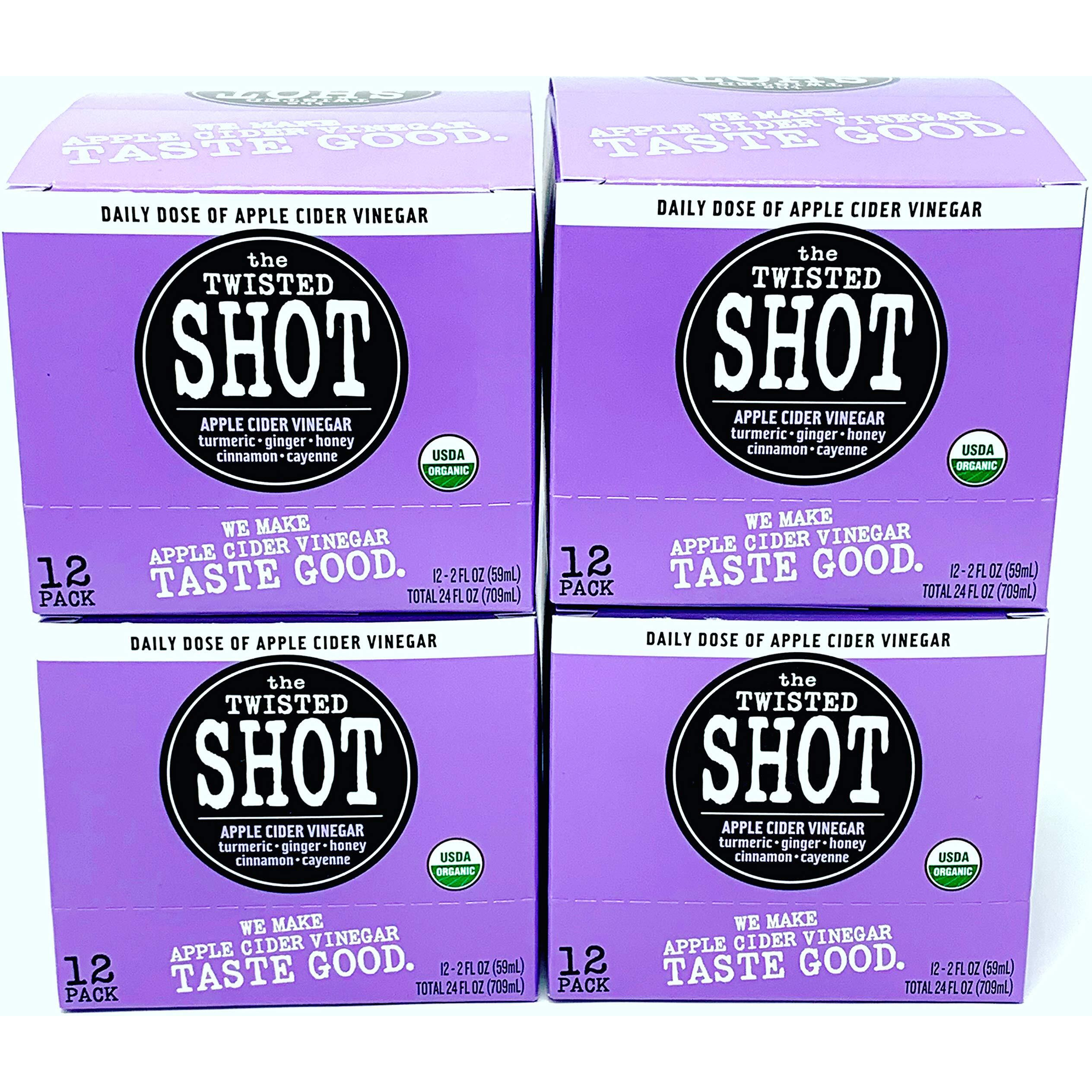 The Twisted Shot | Apple Cider Vinegar Shots With Turmeric, Ginger, Cinnamon, Honey & Cayenne | Wellness Drink | 100% Usda Certified Organic | Gut Health | 48-Pack Of 2Oz Shots