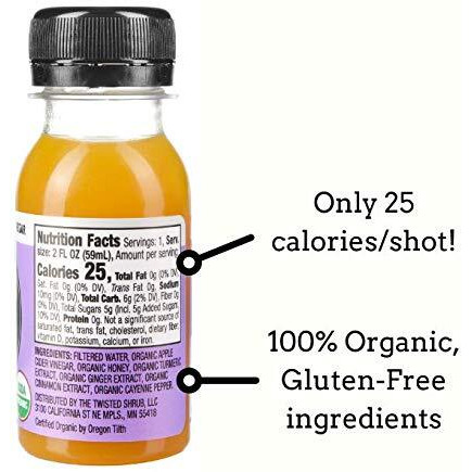 The Twisted Shot | Apple Cider Vinegar Shots With Turmeric, Ginger, Cinnamon, Honey & Cayenne | Wellness Drink | 100% Usda Certified Organic | Gut Health | 48-Pack Of 2Oz Shots