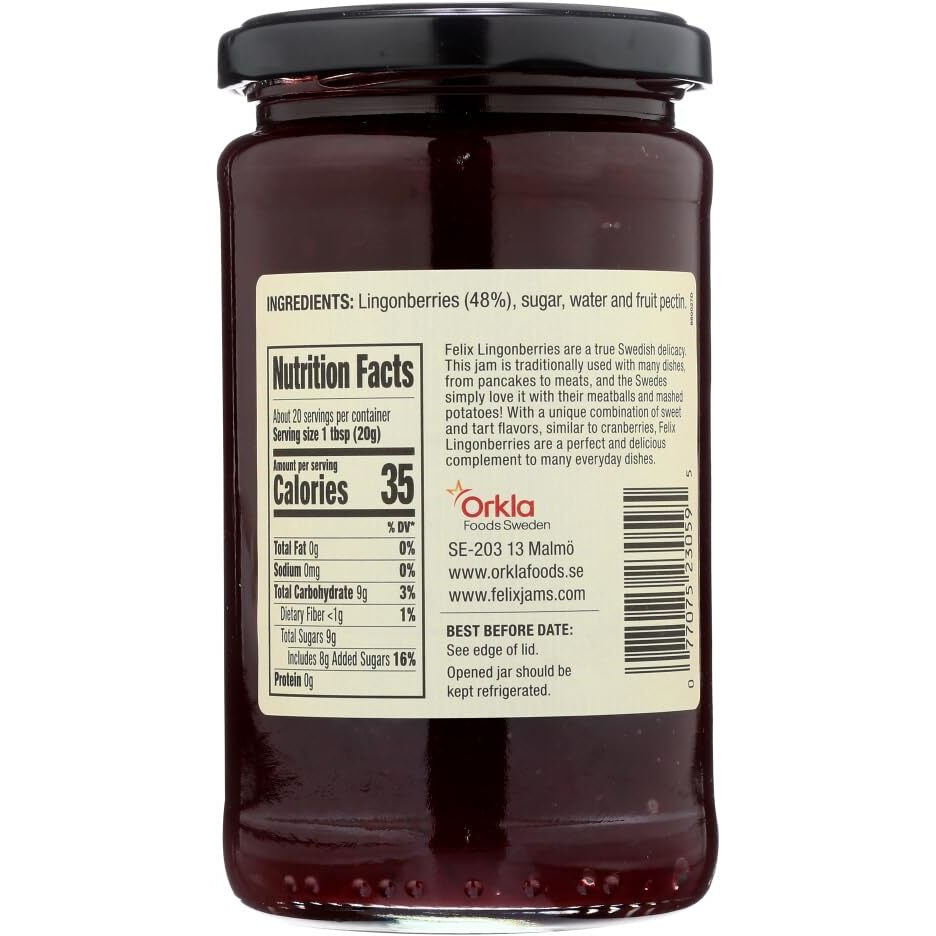 Swedish Lingonberry Preserves By Felix 14.5 Ounce (Pack Of 2)