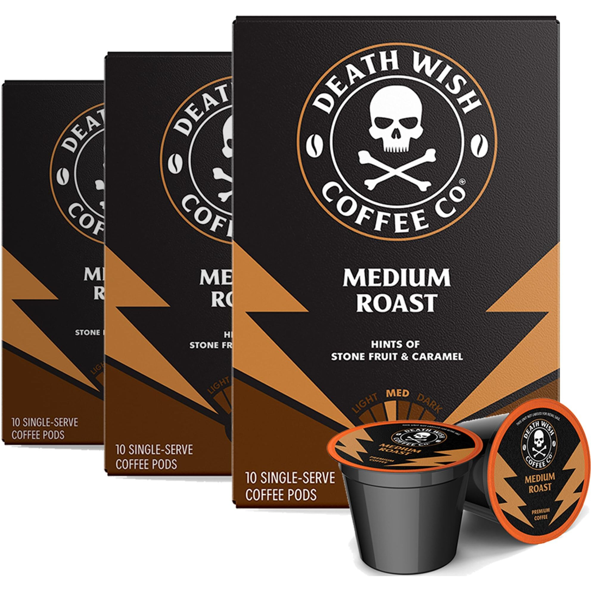 Death Wish Coffee, Medium Roast Pods (30 Count)