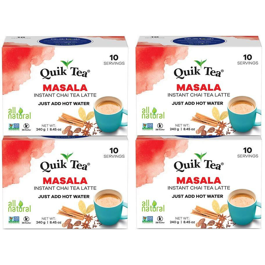 Quiktea Tea Latte, Masala Chai, 8.5 Ounce (Pack Of 4)