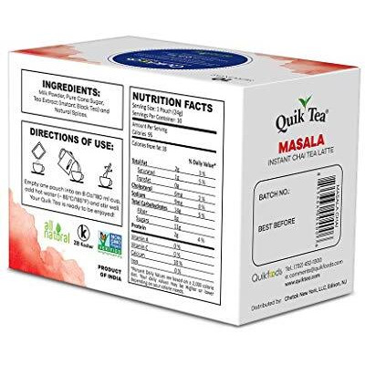 Quiktea Tea Latte, Masala Chai, 8.5 Ounce (Pack Of 4)