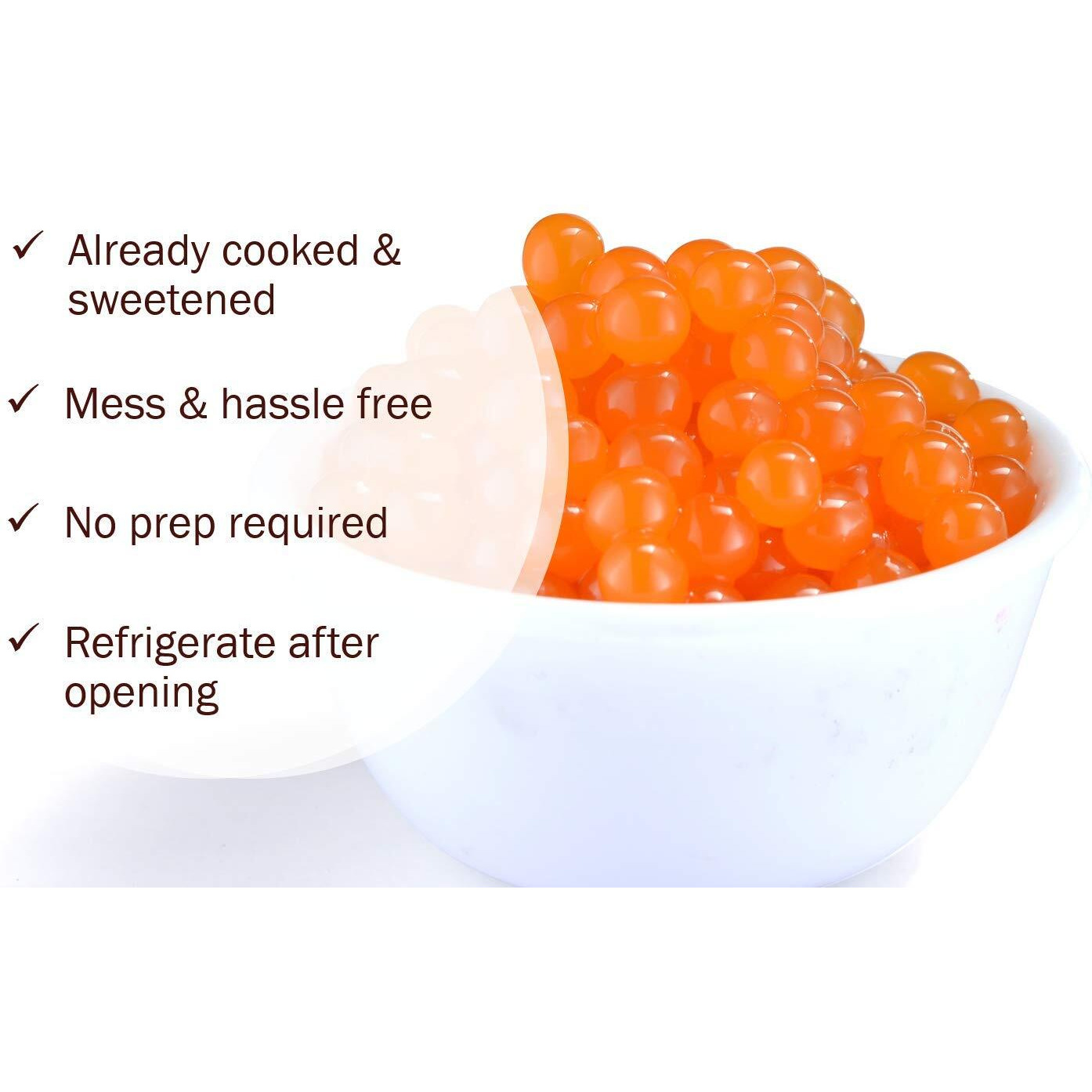 Mango Boba Pearls, Mango Popping Boba Bursting Boba, Mango Bubble Tapioca Pearls For Bubble Tea (Mango, 1 Lb Pack Of 1)
